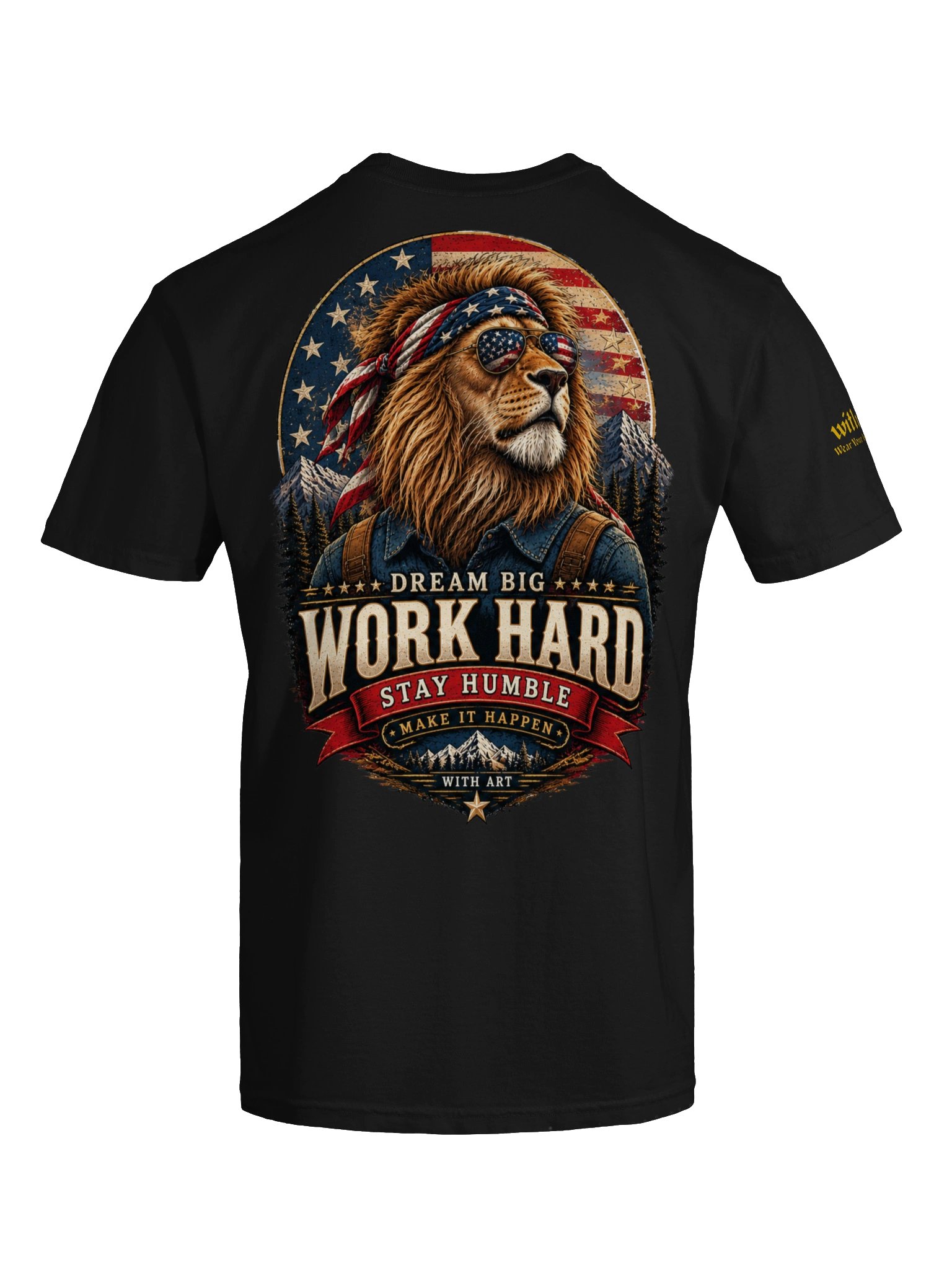Work Hard Stay Humble Lion T-Shirt – Vintage Americana Graphic Tee product image (3)