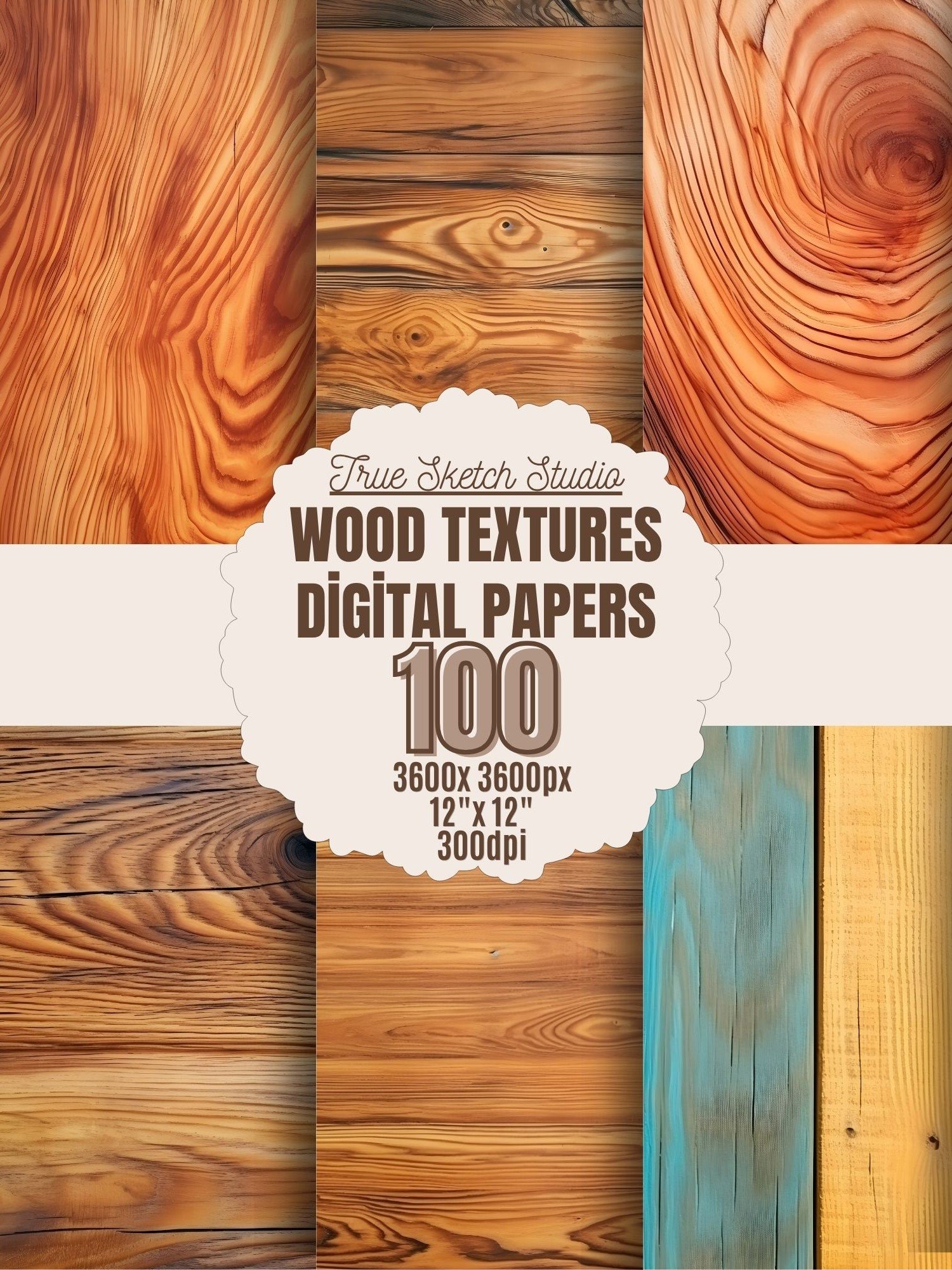 Rustic Wood Texture Digital Paper Bundle 2 product image (6)