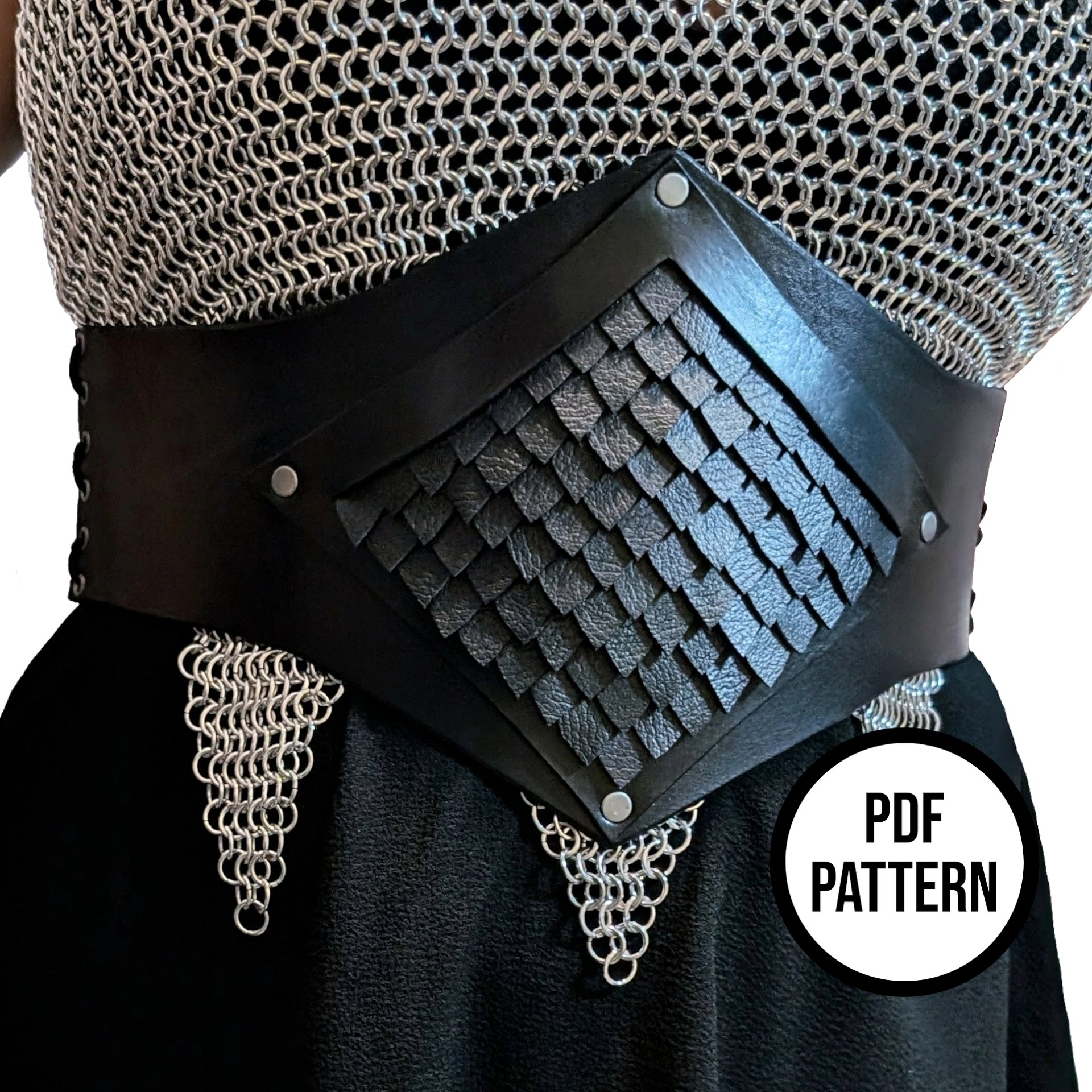 Dragon Rider Leather Corset Belt - PDF Pattern for Leatherwork product image (1)