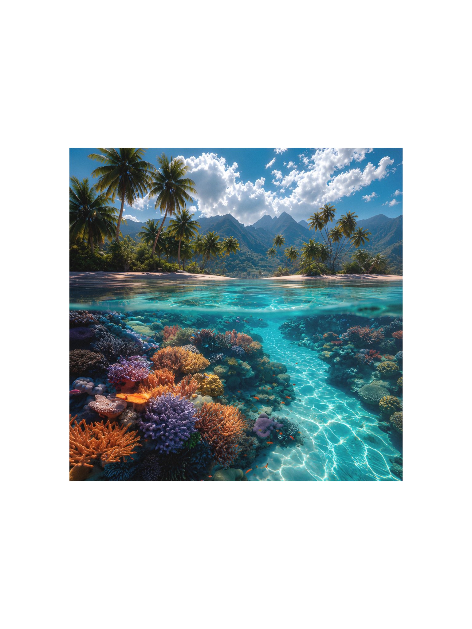 Tropical Coral Reef Paradise Island Art Print product image (2)