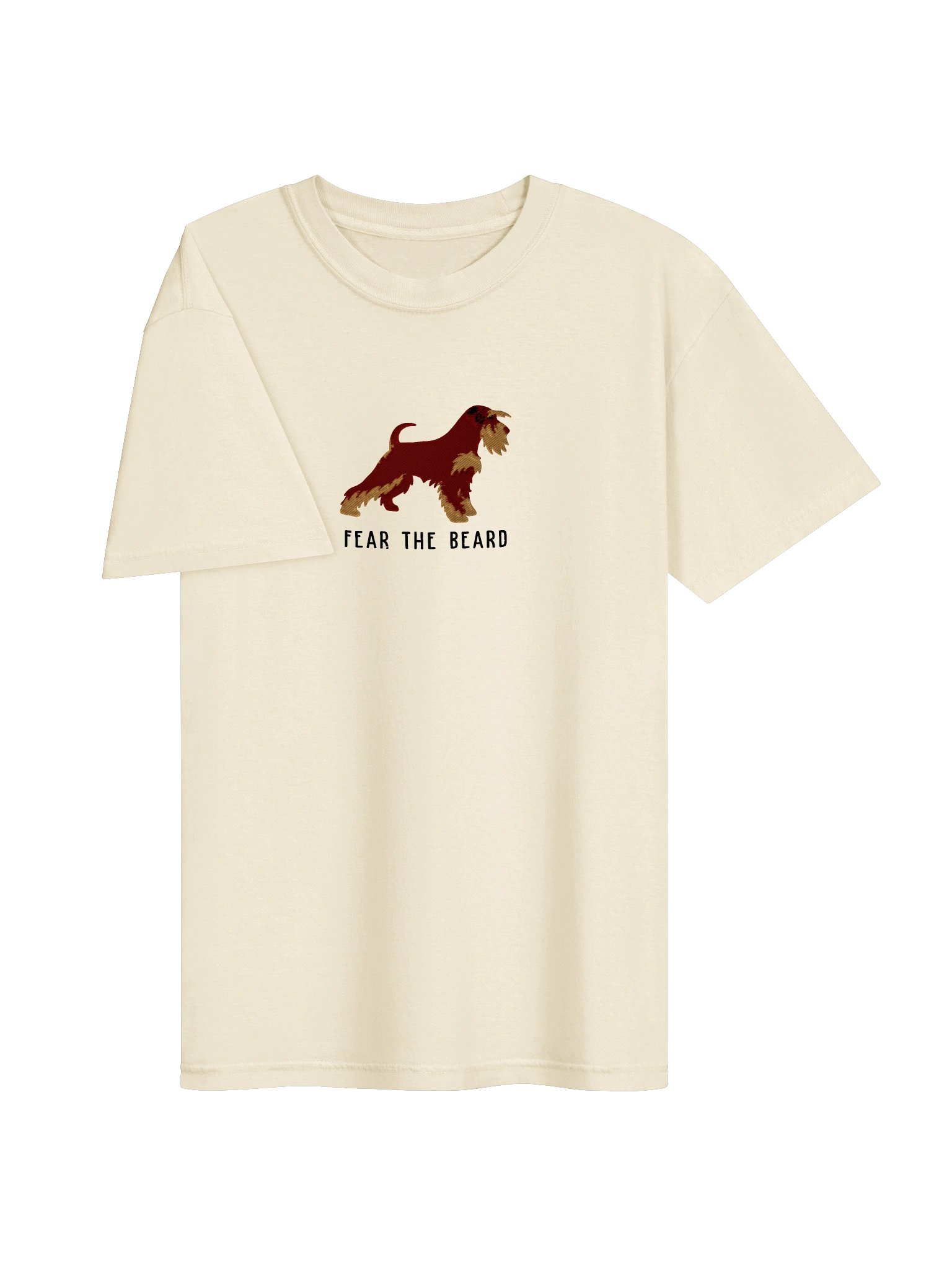 Fear the Beard T-Shirt(Embroidered) of a Miniature Schnauzer(Liver & Tan) product image (51)