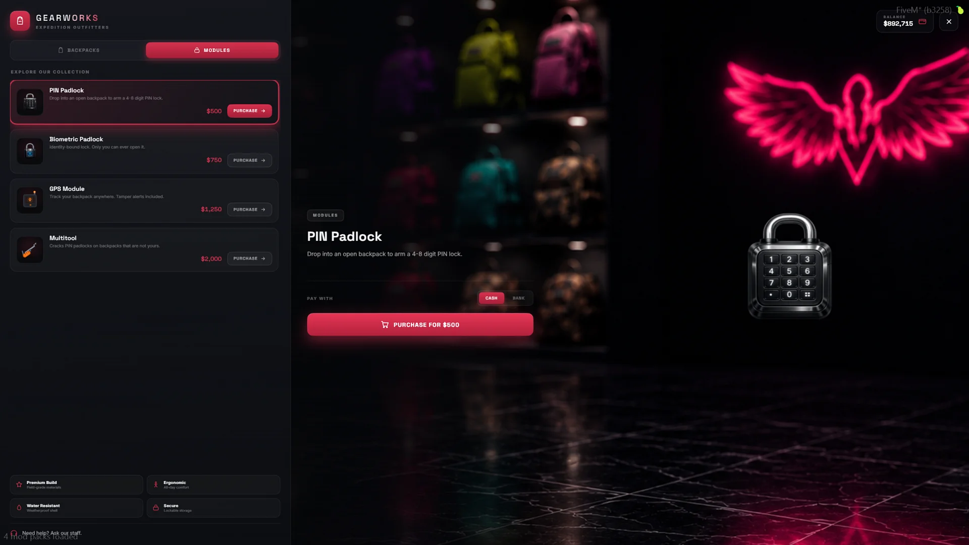 FiveM Script | Advanced Backpack System [ESX/QB/QBOX] product image (6)