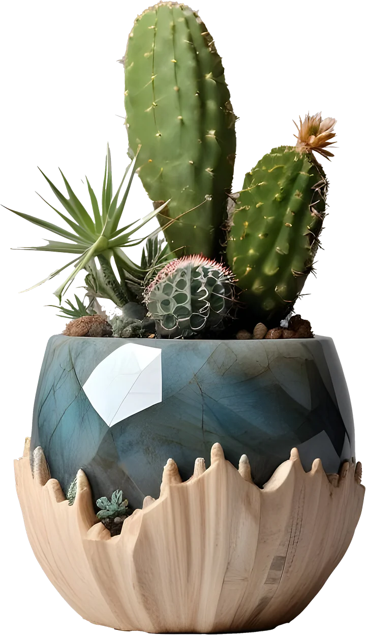 Celestial Grace – Sculptural Cactus Planter PNG product image (1)