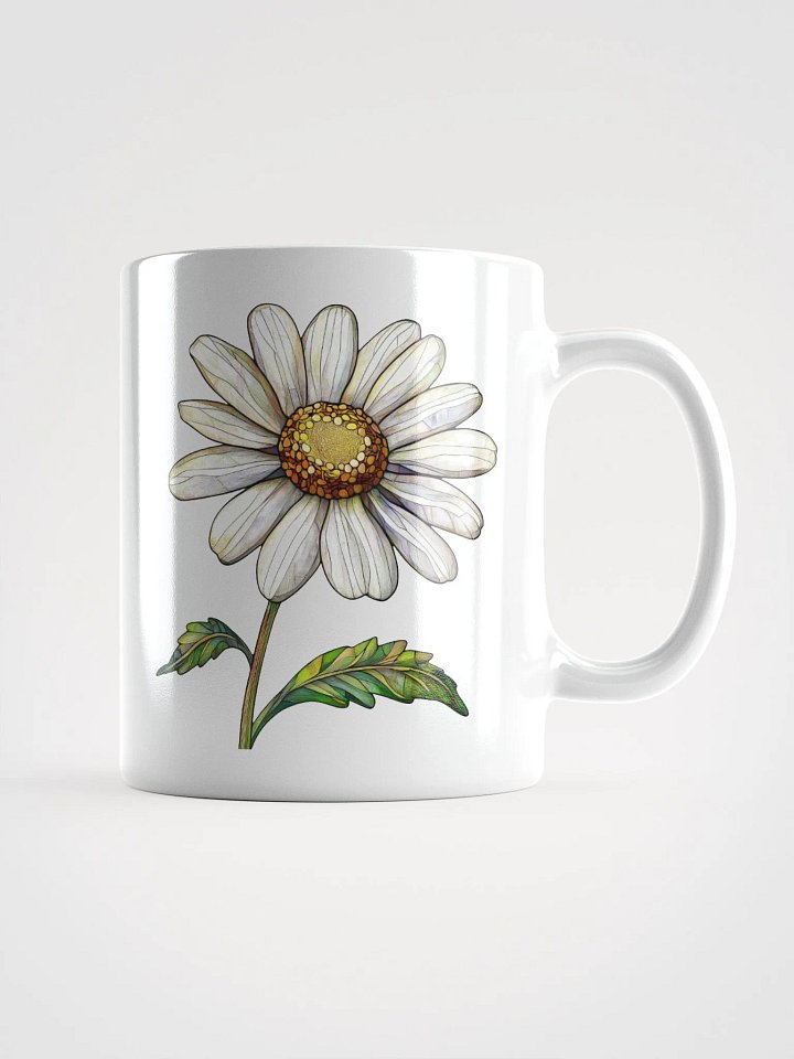 Stained Glass Daisy White Glossy Mug product image (1)