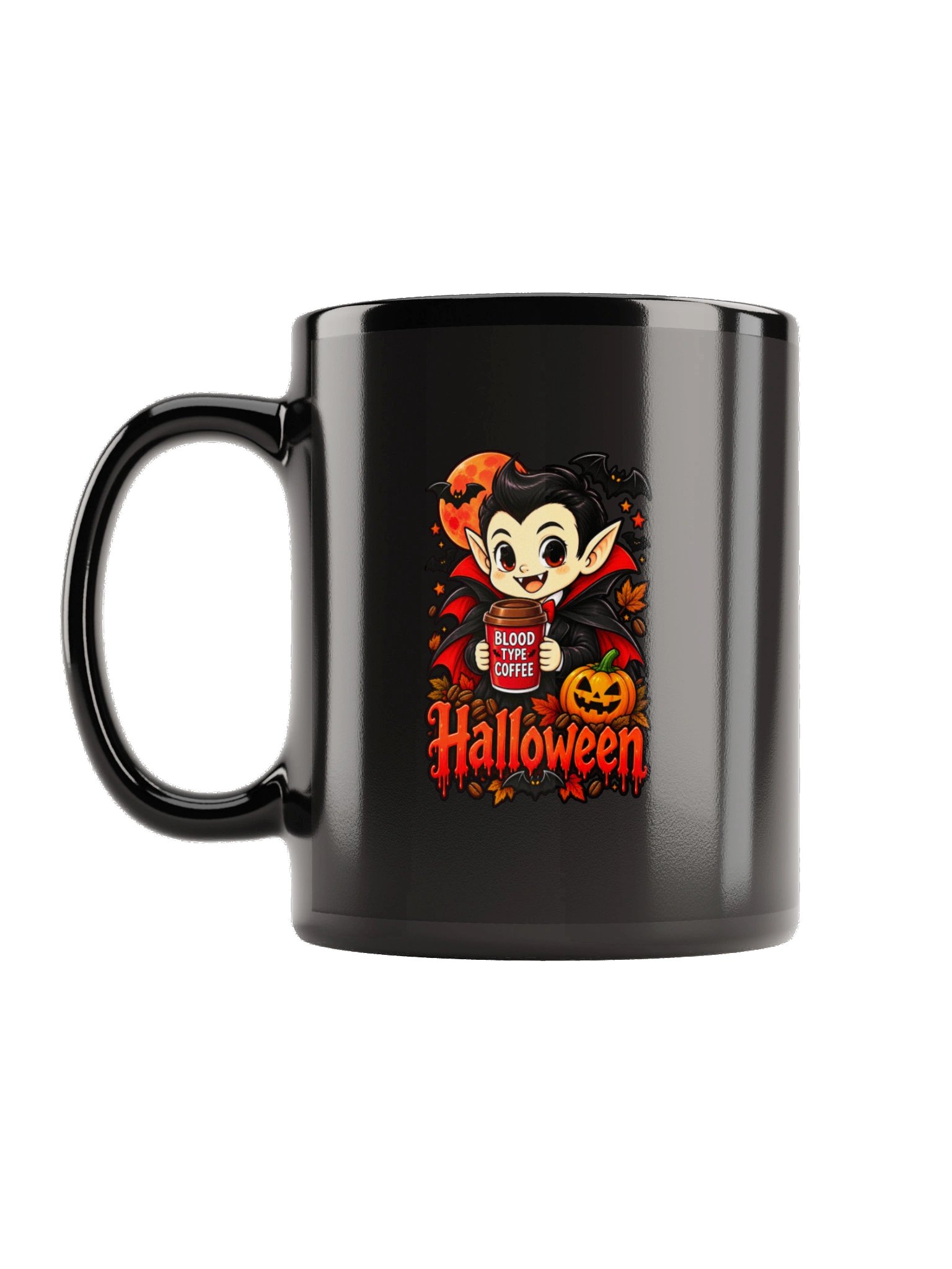 Cute Vampire Halloween Coffee Mug – Blood Type Coffee product image (1)