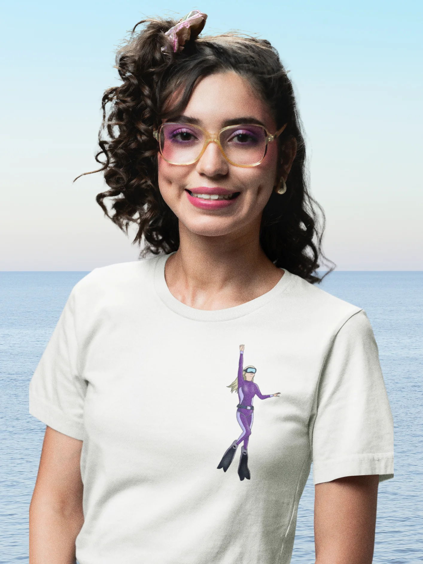 Oceanic Spirit: Free Diver Girl T-Shirt product image (1)