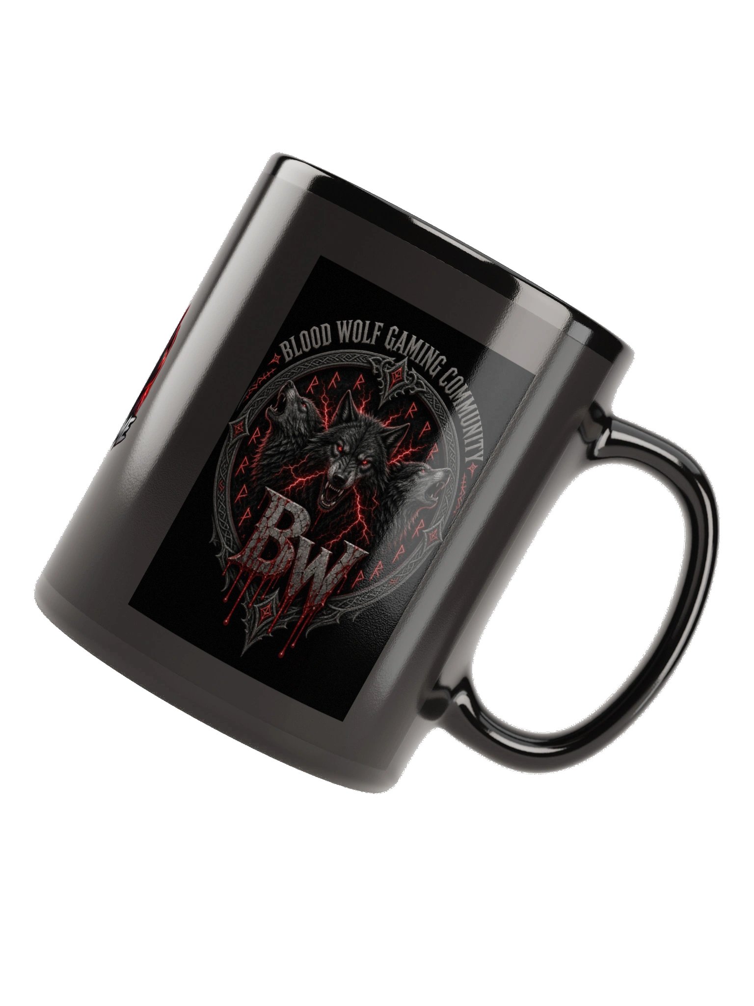 Blood Wolf Gaming Black Glossy Mug product image (11)