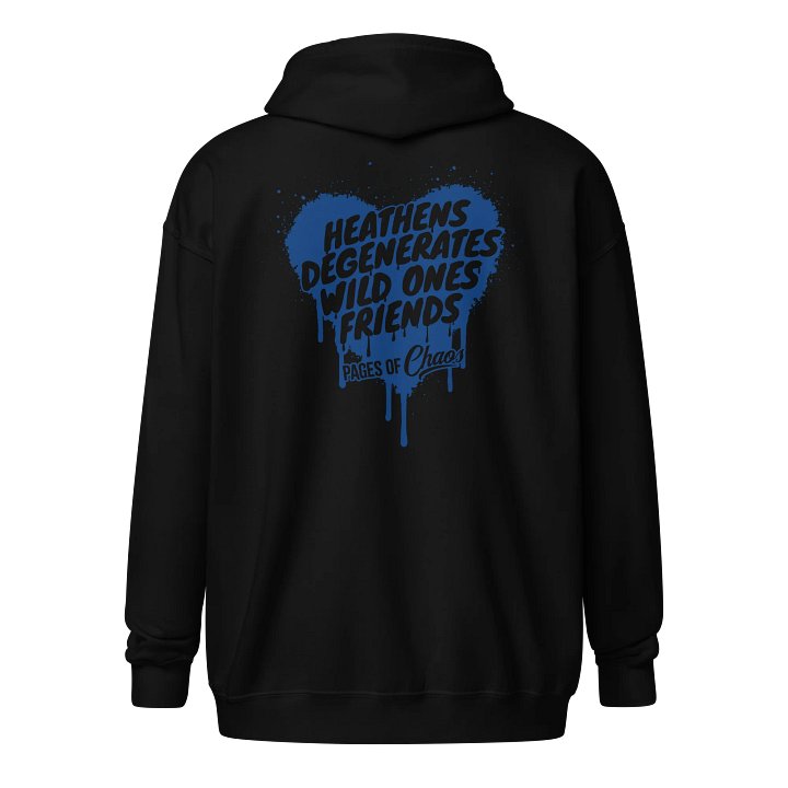 Heathens, Degenerates, Wild Ones, and Friends Zip Hoodie - Blue product image (2)