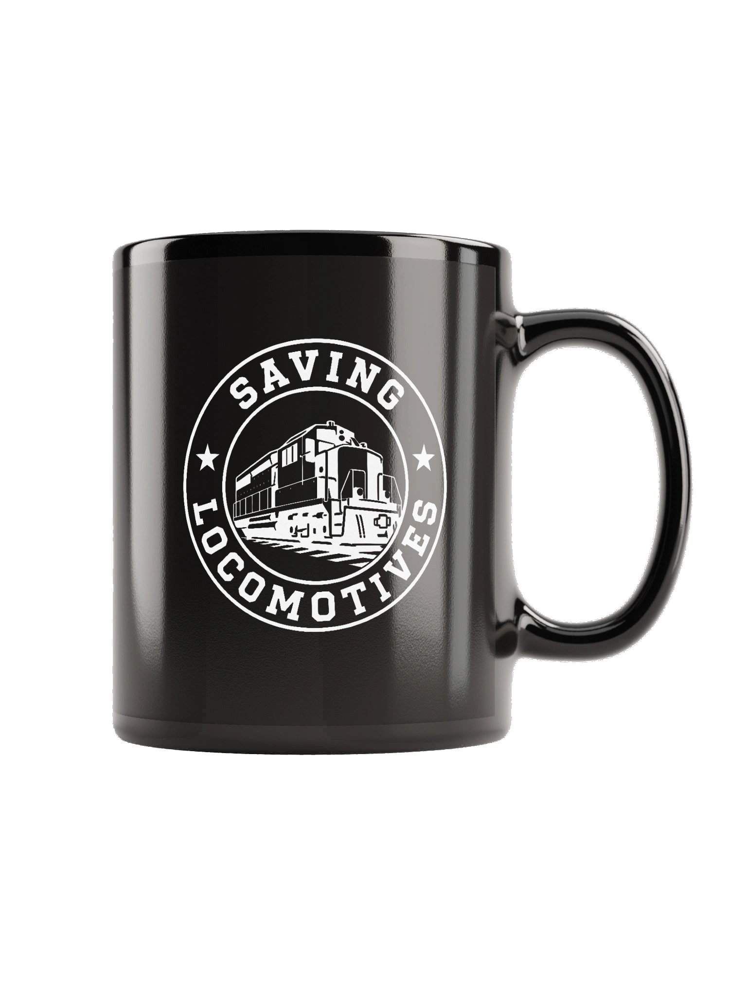 Saving Locomotives Black Ceramic Mug product image (6)