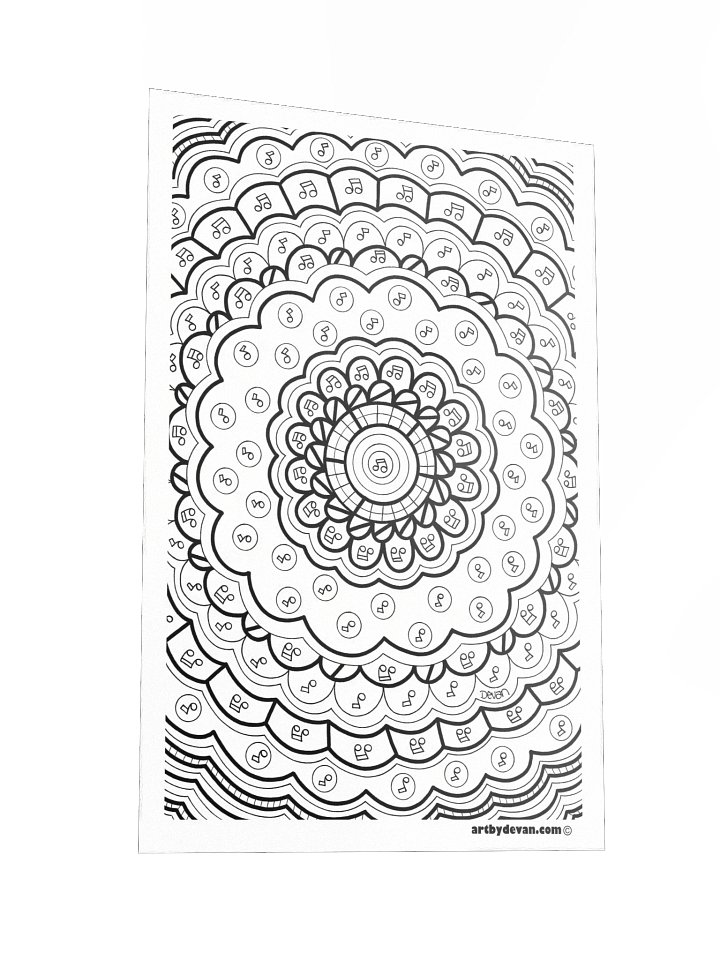 Color Your Own Art: Music Mandala product image (2)