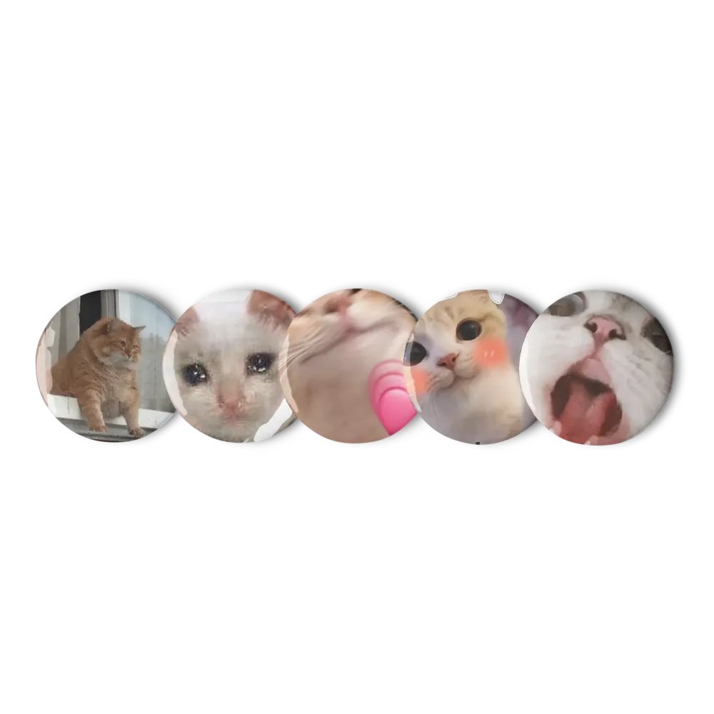 Set of Pin Buttons: Meme Cats 22 product image (1)