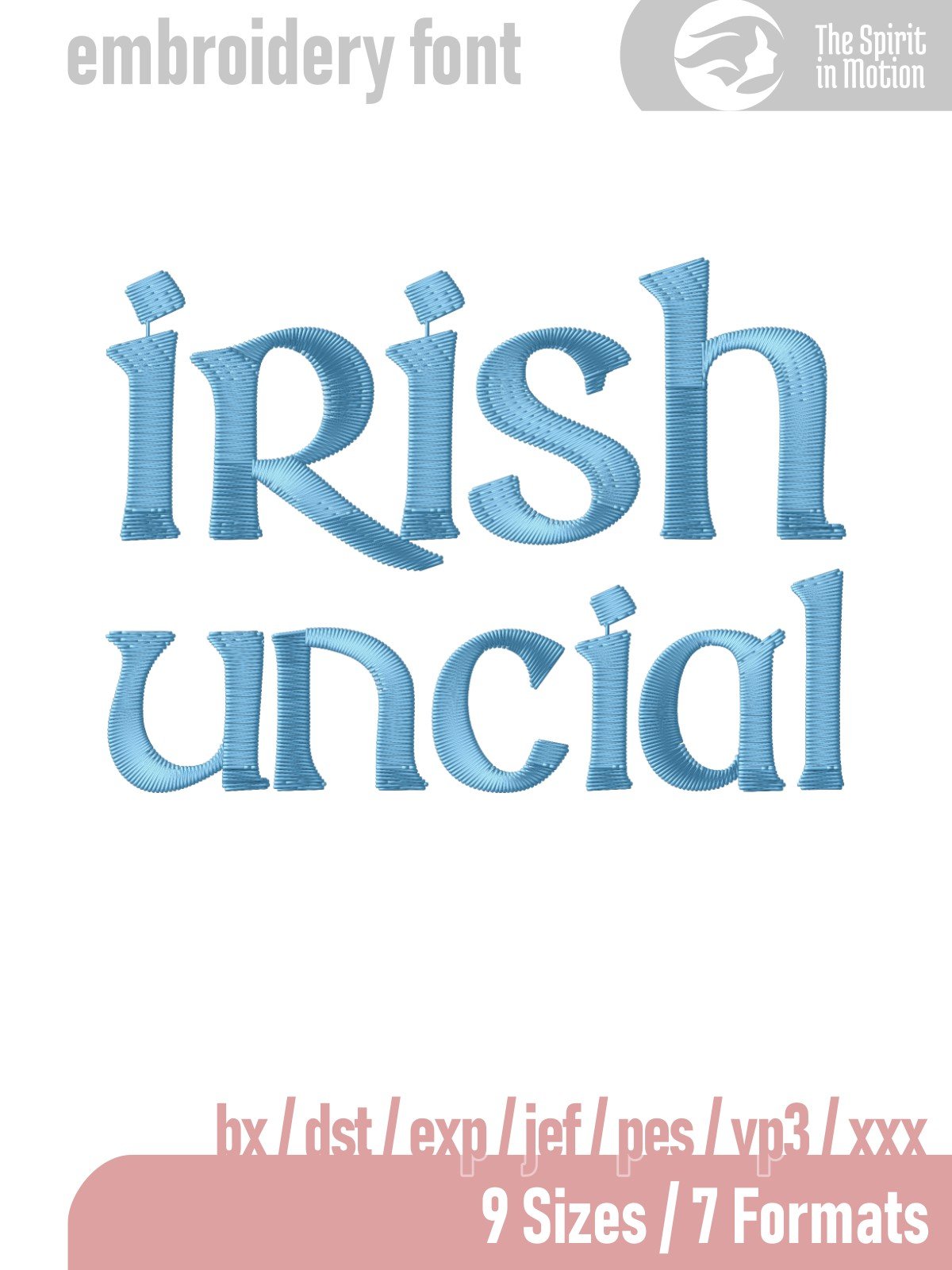 Irish Uncial Machine Embroidery Font | PES, BX, DST product image (1)