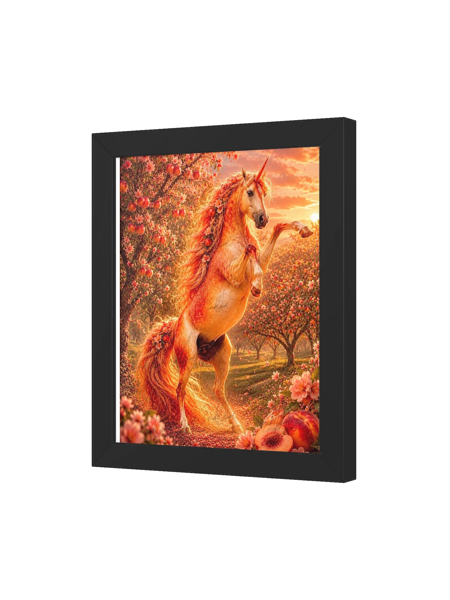 Peach Unicorn Black Framed Poster product image (3)