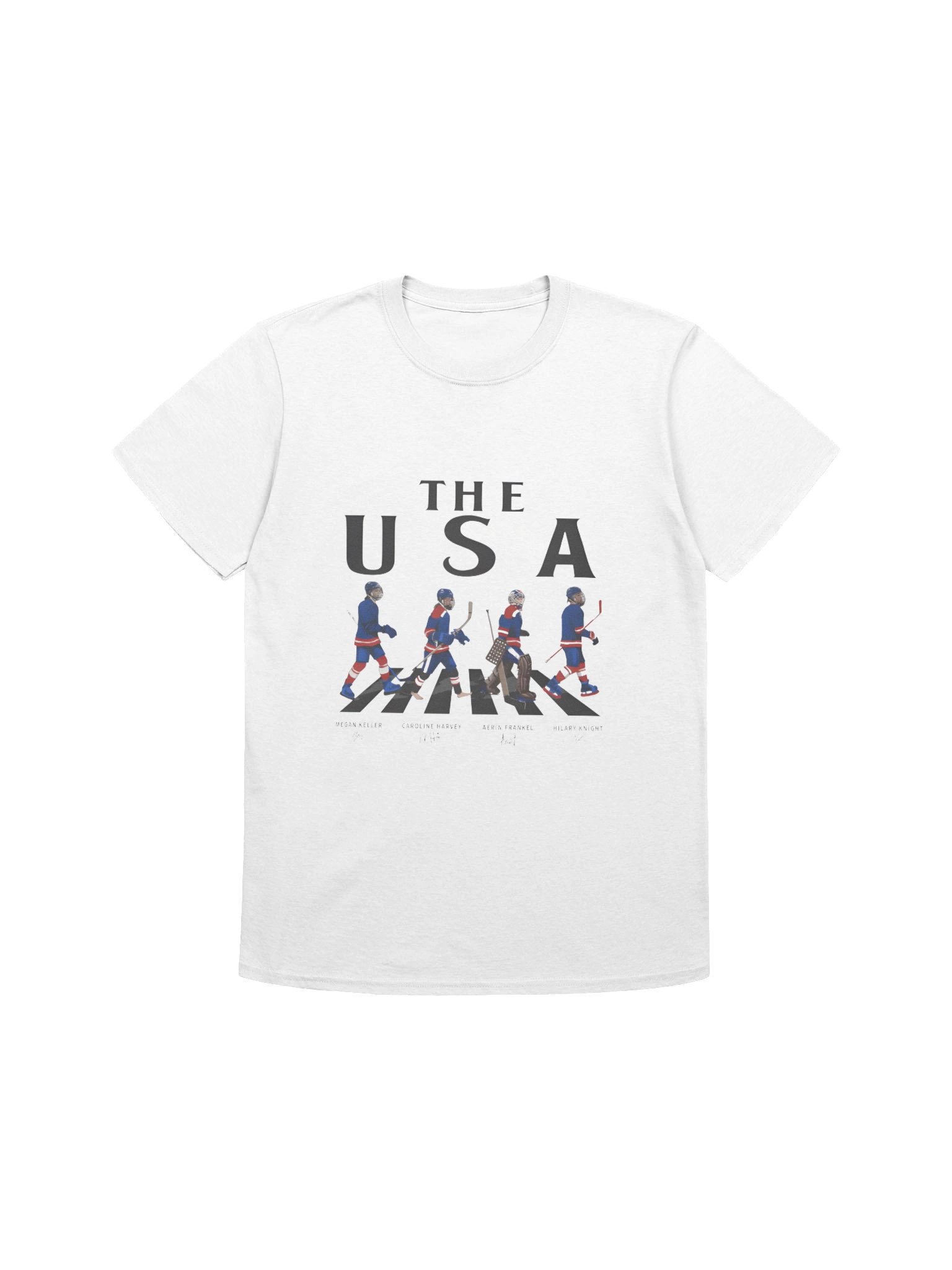 USA Women Ice Hockey Walking Road Signatures T-Shirt product image (1)