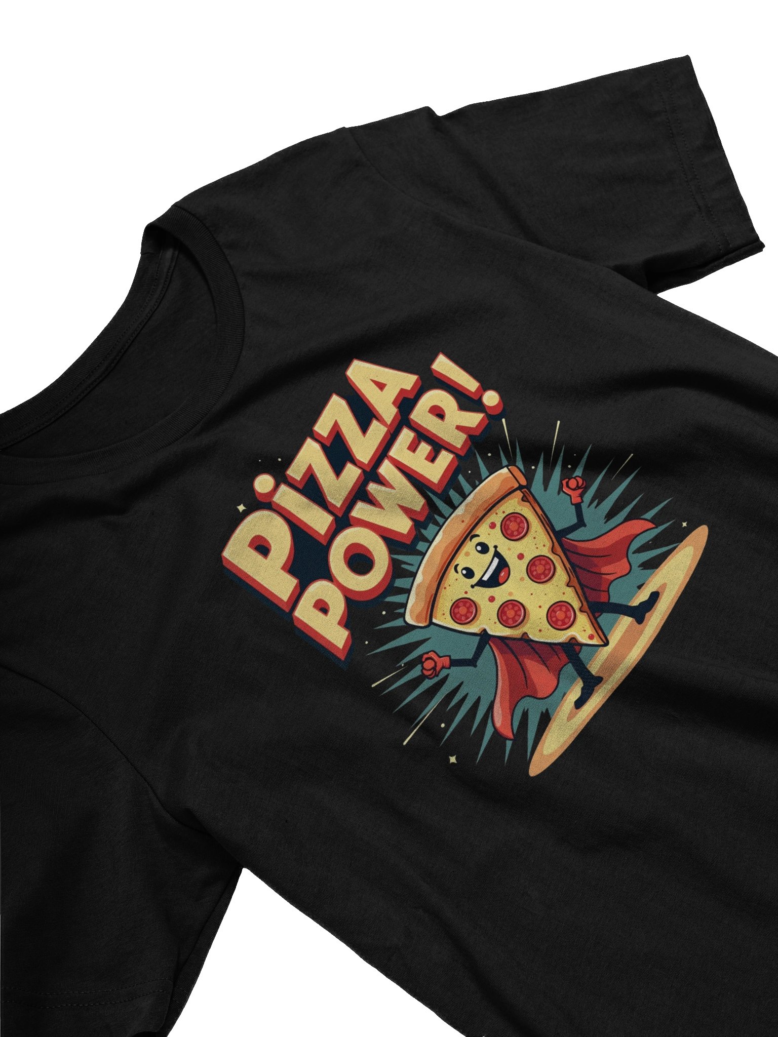 Pizza Power T-Shirt | Funny Superhero Food Tee | Pizza Lover Character Shirt | Comic Style Design product image (3)