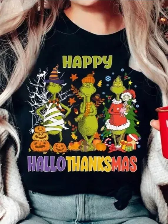 Hallothanksmas Shirt, Merry Grinchmas Shirt, Funny Grinch Christmas Shirt product image (1)