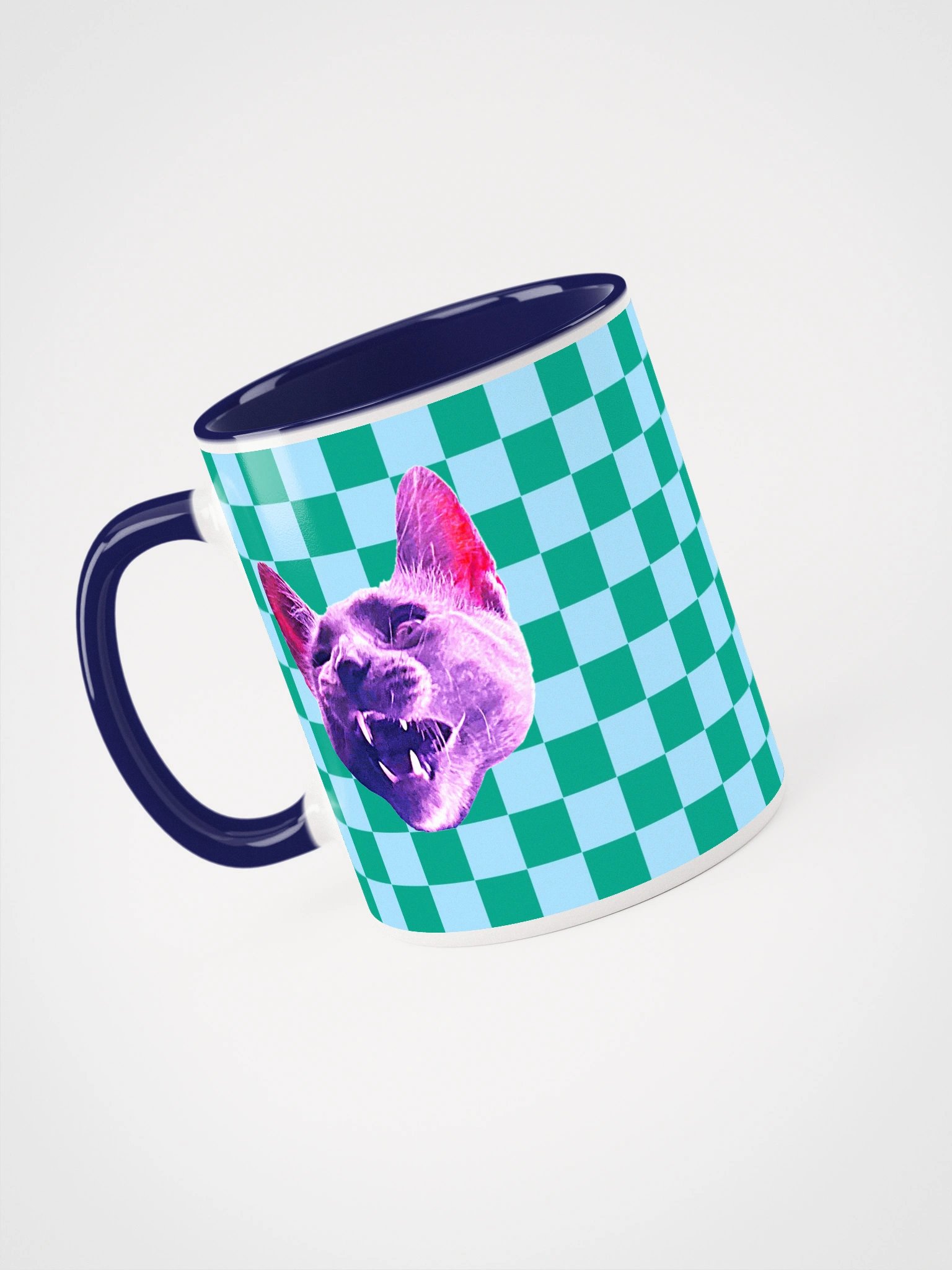 Checkered Gizmo Mug in Turquoise product image (36)