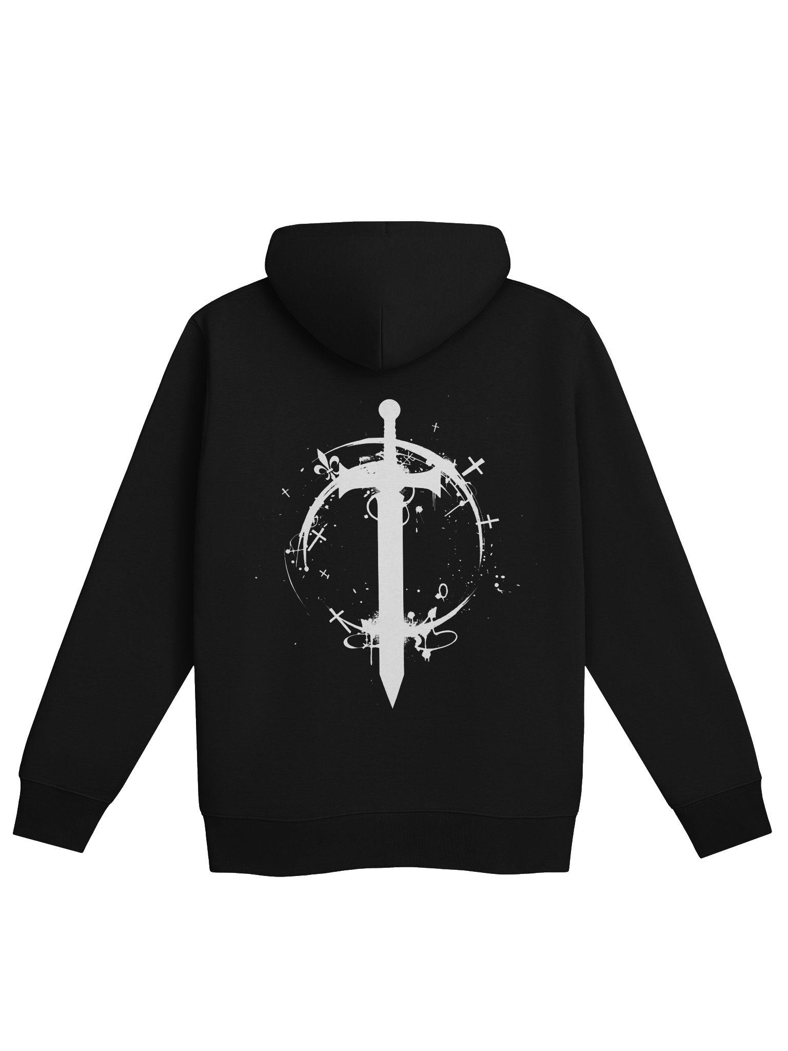 ONE KING Crusader Silhouette Premium Street Hoodie white print product image (1)