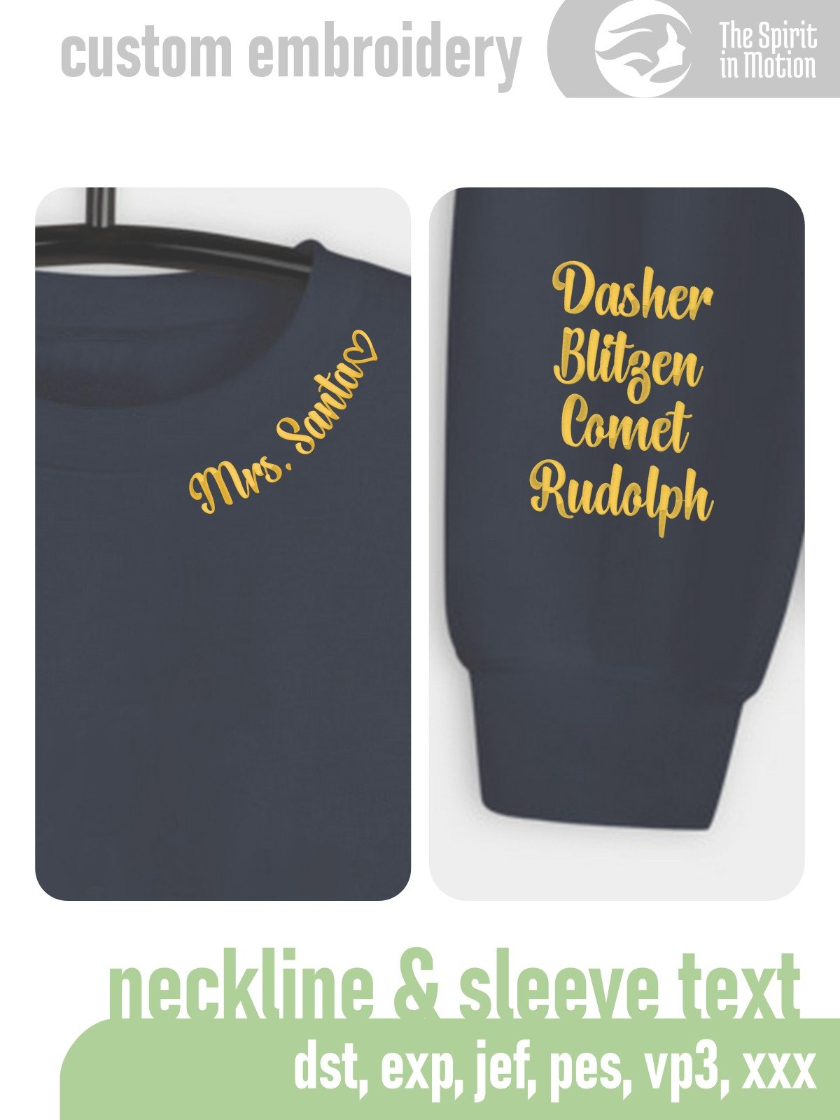 Copy of Custom Curved Neckline & Sleeve Embroidery Design product image (1)