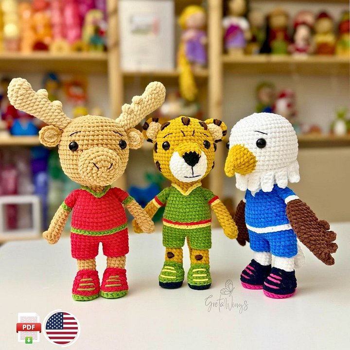 World Cup Mascots + Soccer Ball Amigurumi Crochet Pattern product image (1)