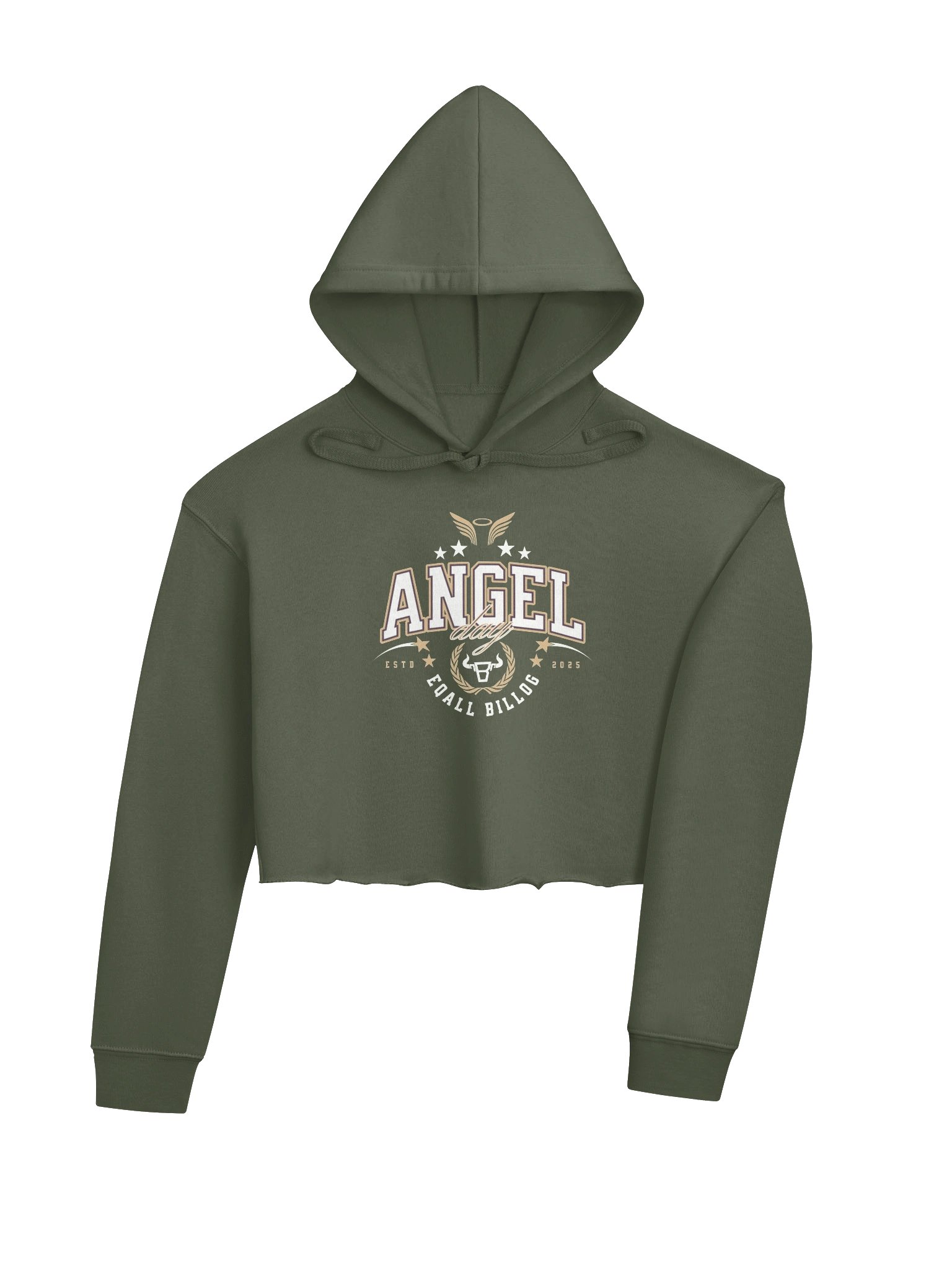 Crop Hoodie_Black ANGEL Day Collection_EQALL® ft. Billog Campaign_Brown / White product image (7)