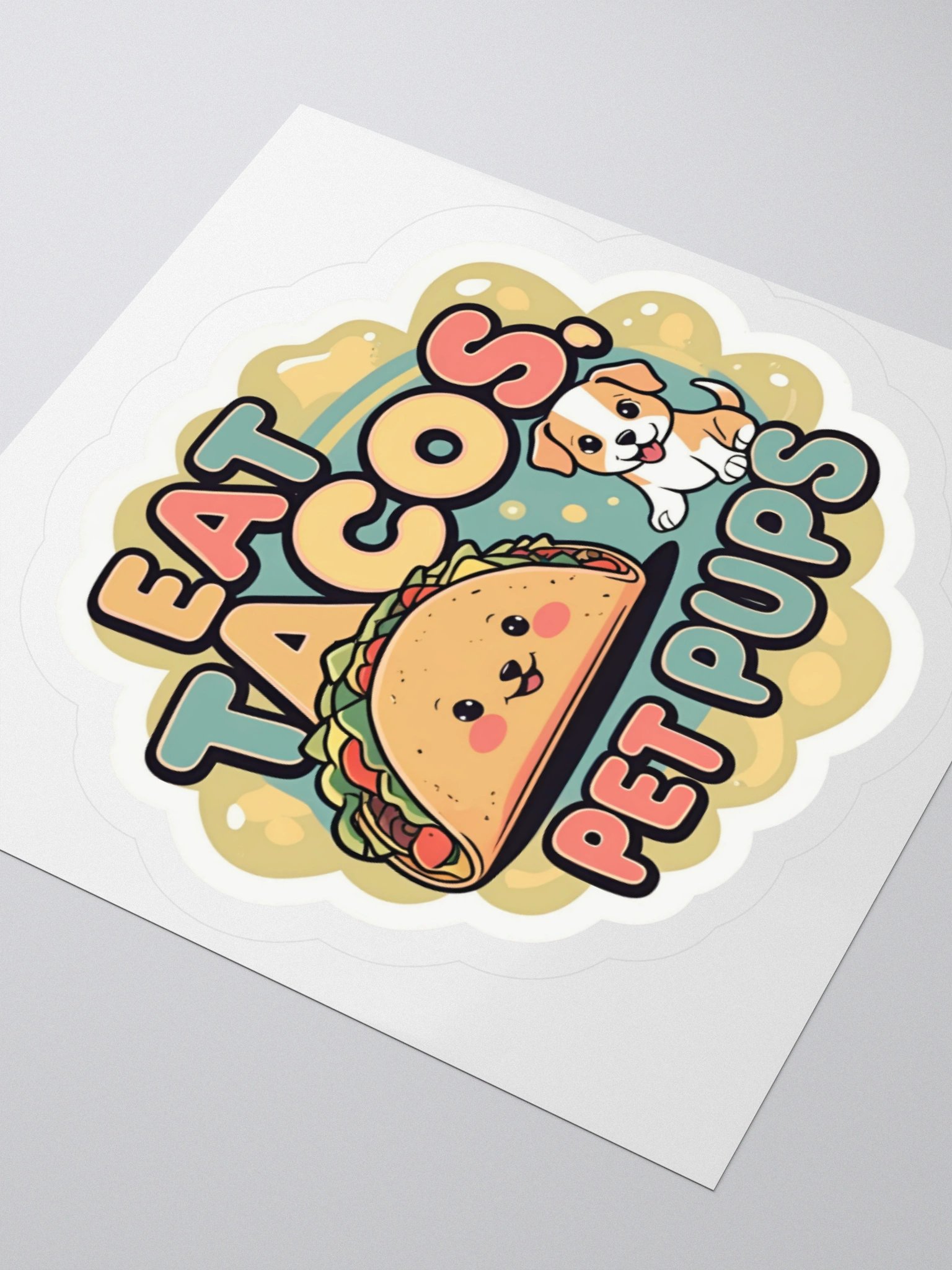 Eat Tacos Pet Pups Kiss Cut Sticker product image (9)