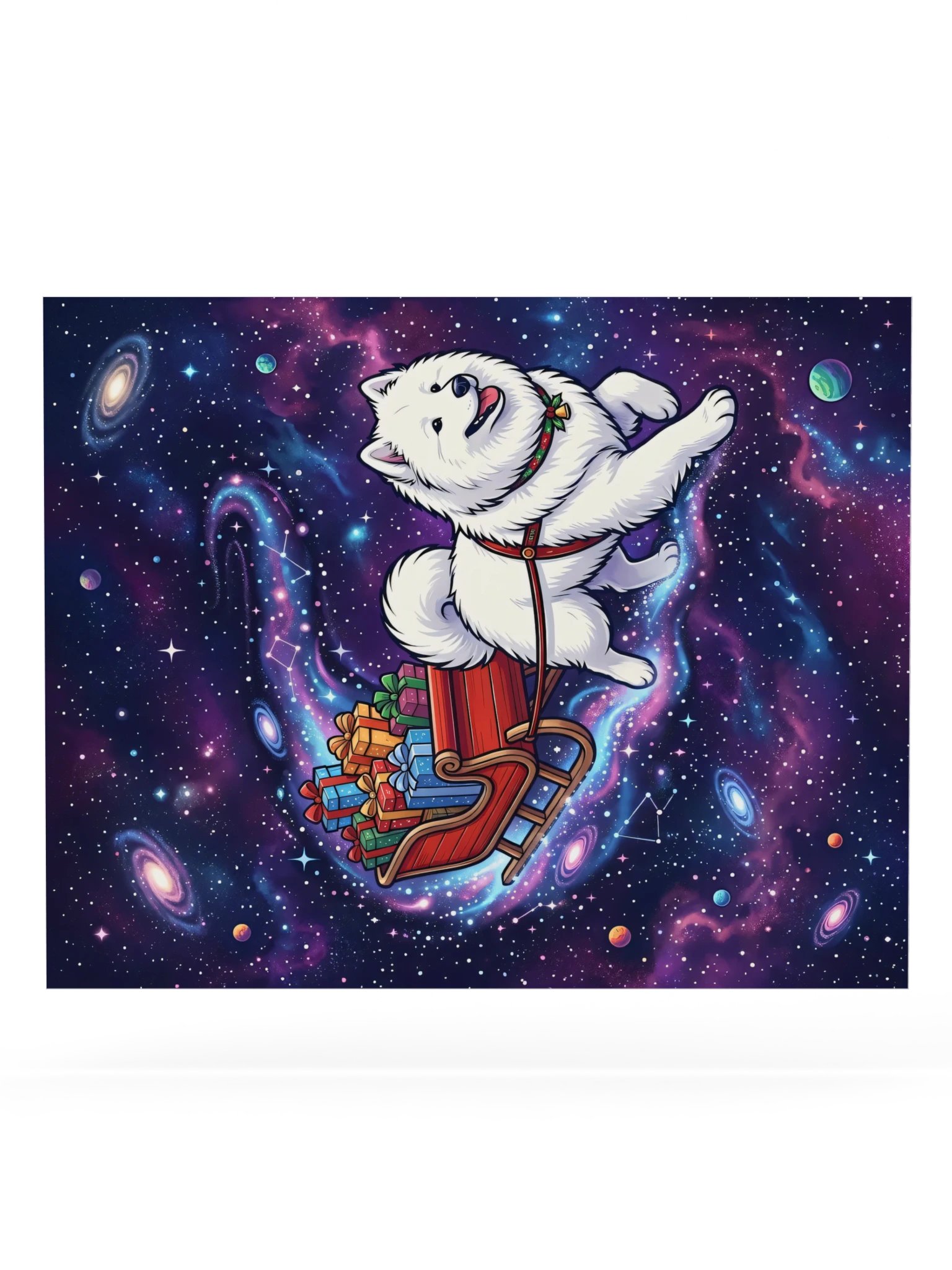 Space Sleigh Samoyed Poster product image (20)