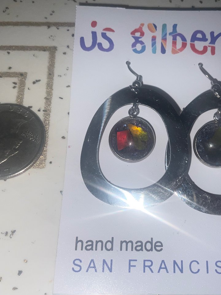 Geometric (Round) Ammolite Earrings product image (2)