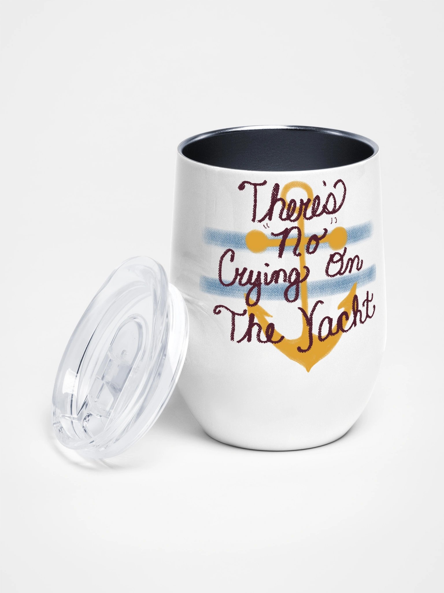 Theres NO Crying on the Yacht Wine Glass Tumbler product image (1)