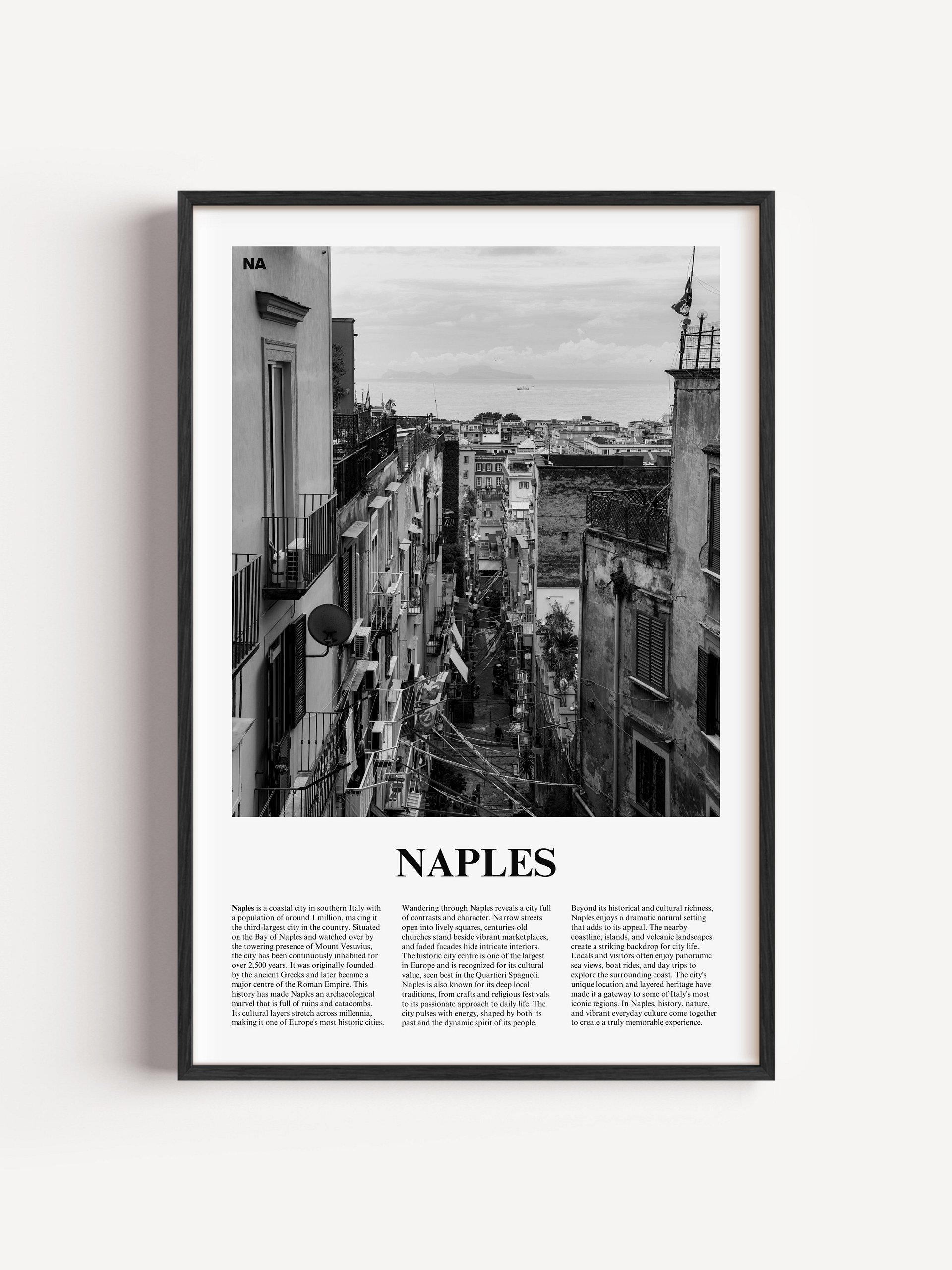 Naples 01 Newspaper Poster | Framed product image (1)