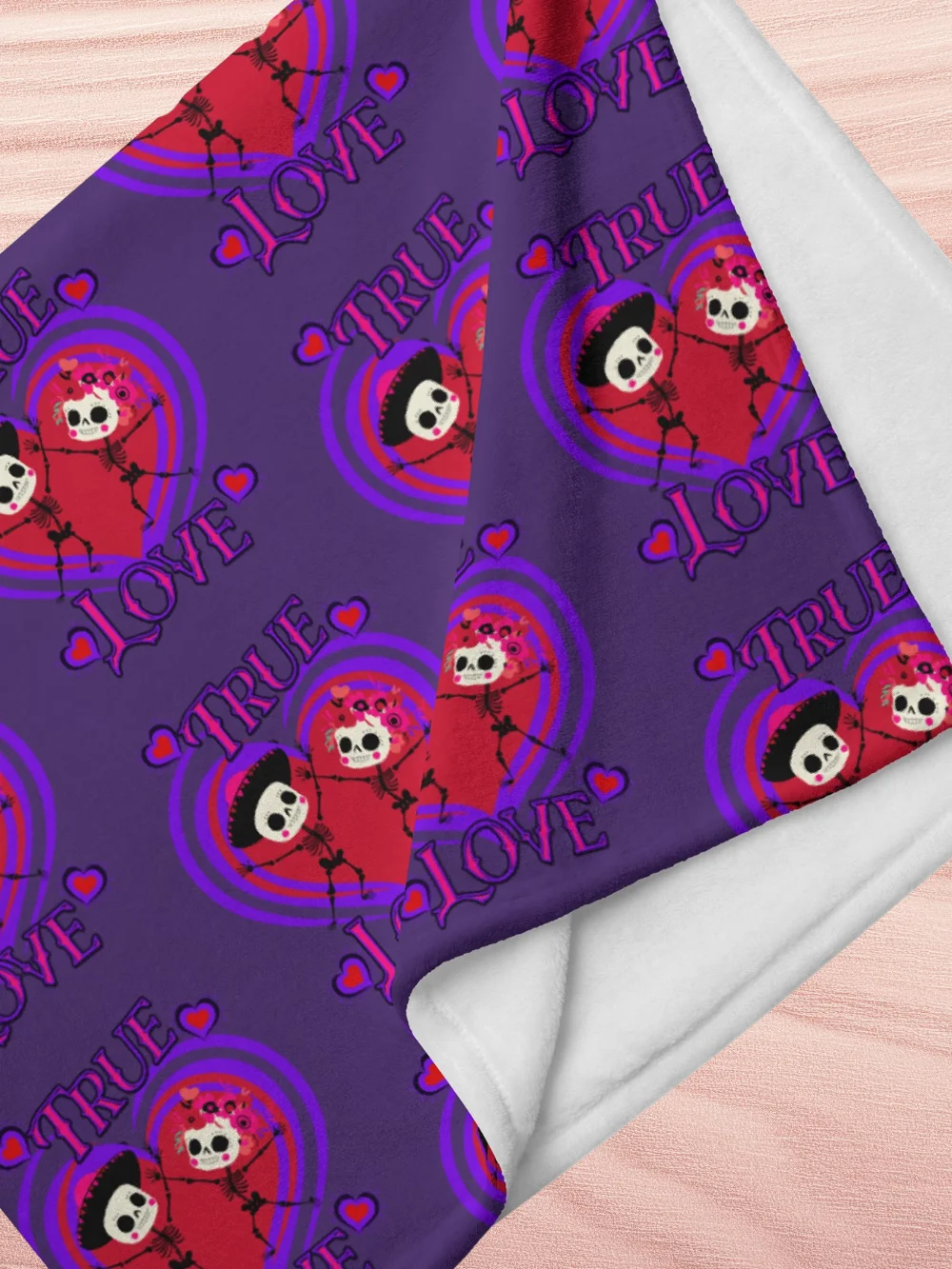 True Love Cute Skull Couple Blanket product image (1)