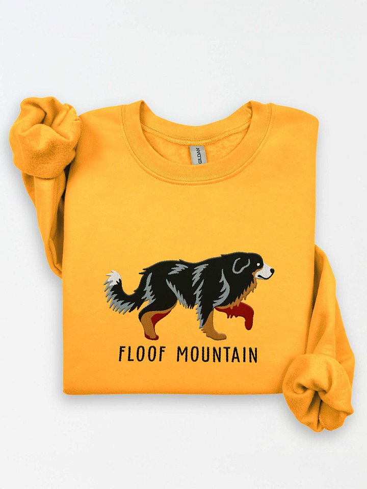 Floof Mountain Sweatshirt (Embroidered) of a Great Pyrenees(Black & Tan) product image (1)
