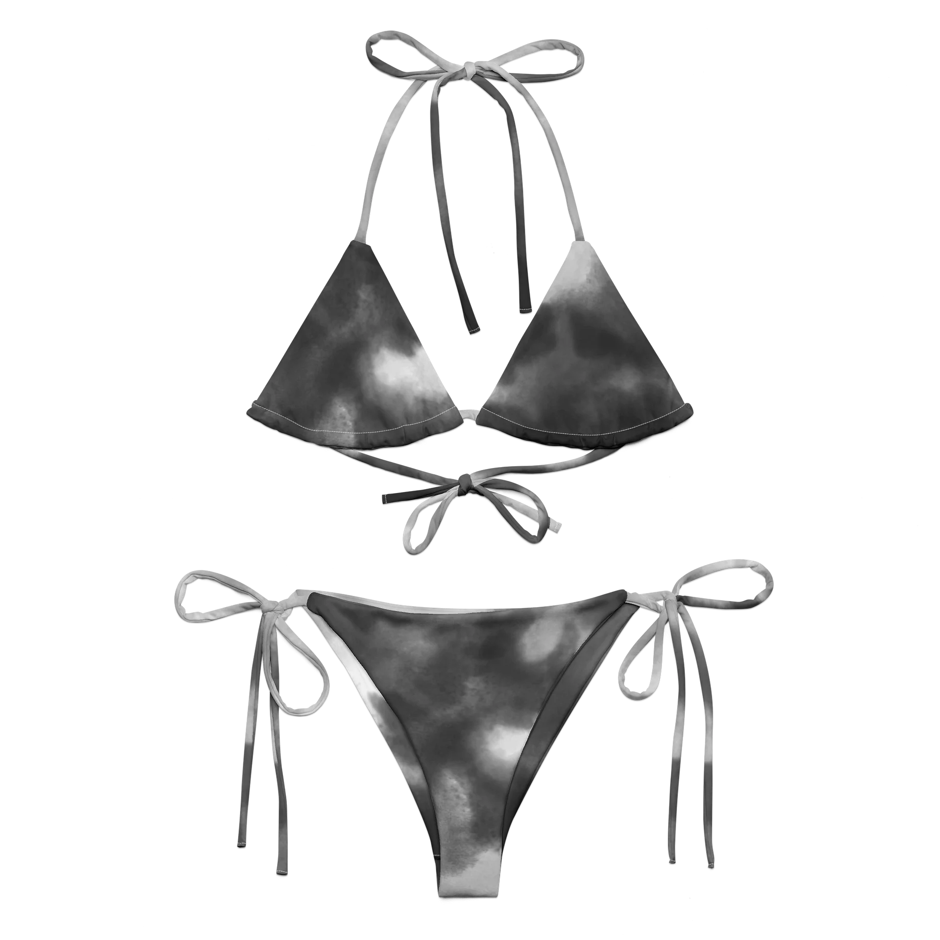His House String Bikini Set - B&W Tie Dye product image (9)