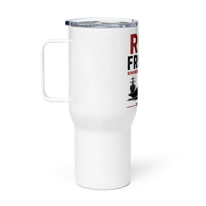 BOLD RED — "Remember Everyone Deployed" Travel Mug product image (1)