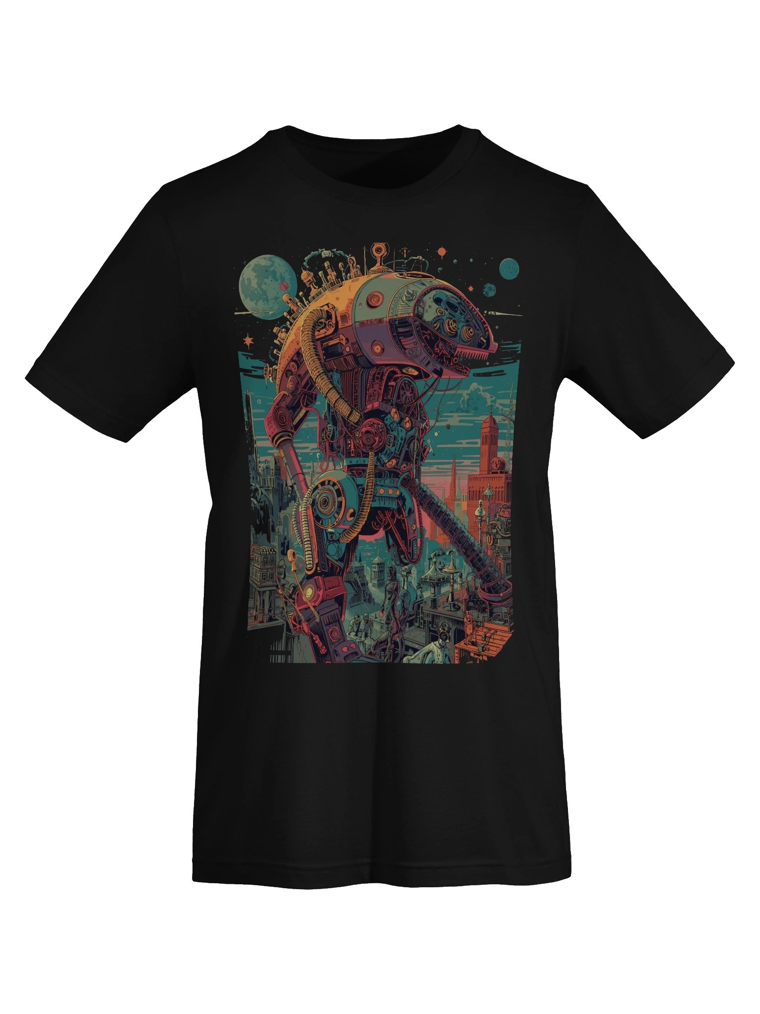 Steampunk Robot Cityscape Lightweight T-Shirt product image (4)