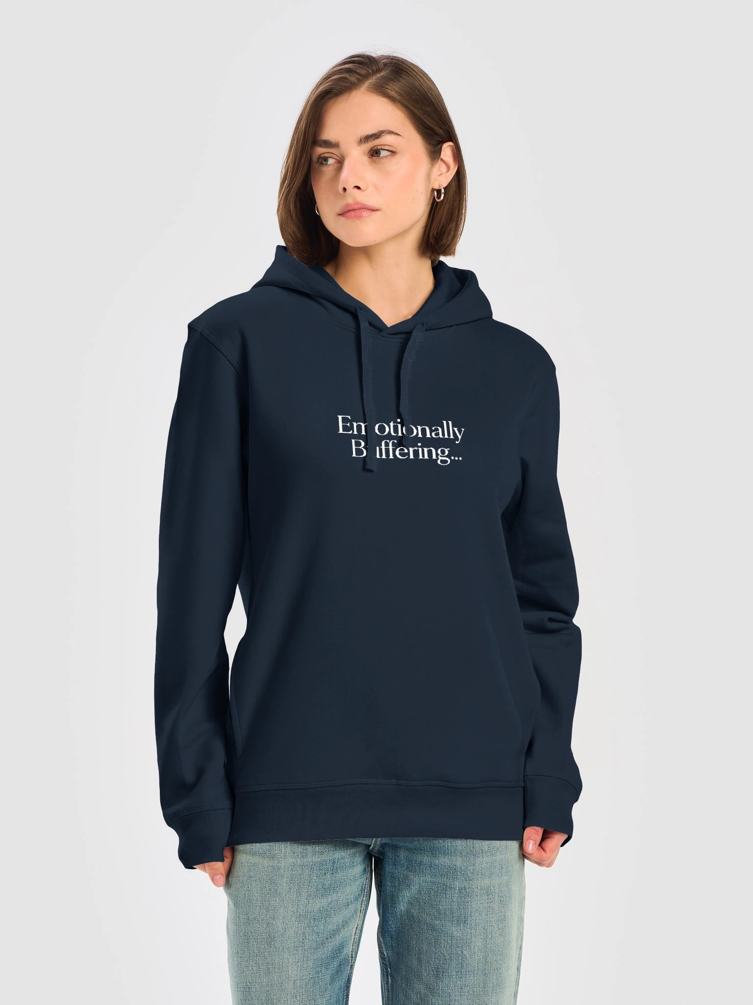 “Emotionally Buffering...” — Unisex Organic Side Pocket Hoodie product image (1)