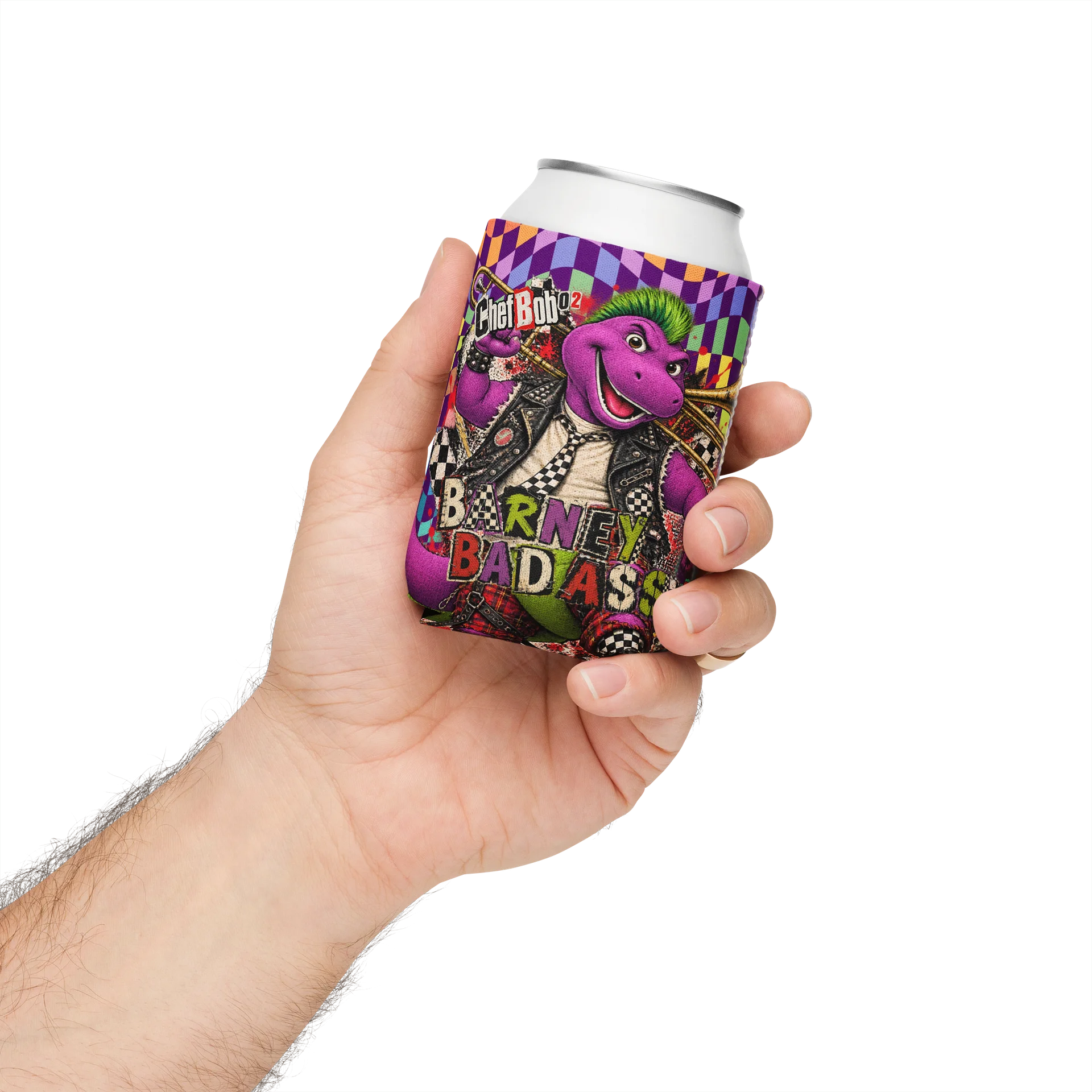 CB02 - Barney Bad Ass - Can Coozie product image (4)