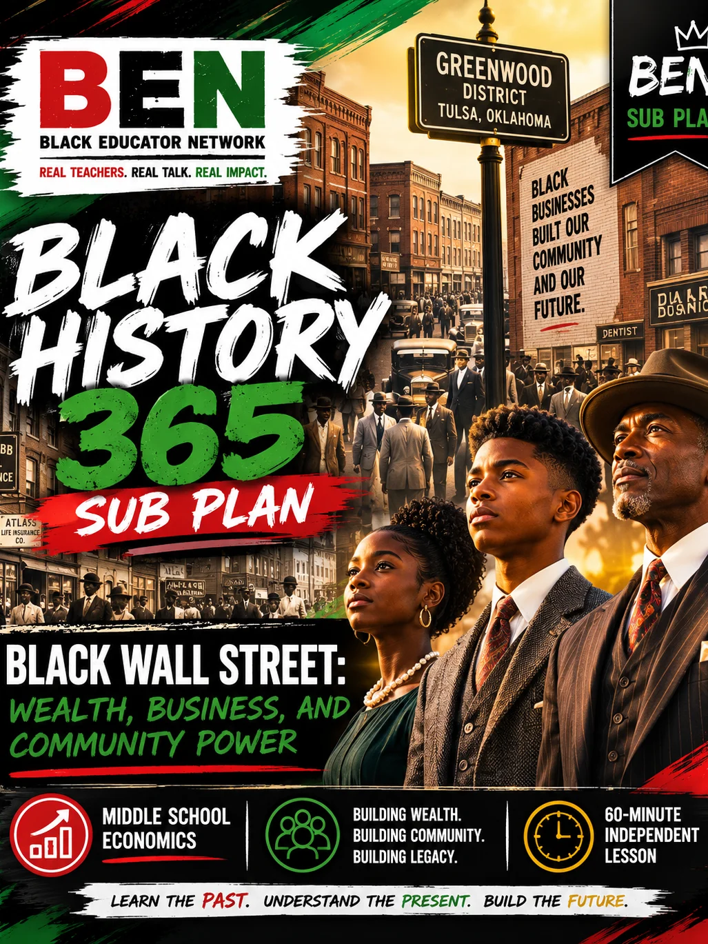 Black History 365 Sub Plan: Black Wall Street: Wealth, Business, and Community Power | Middle School Economics | 60-Minute Lesson product image (1)