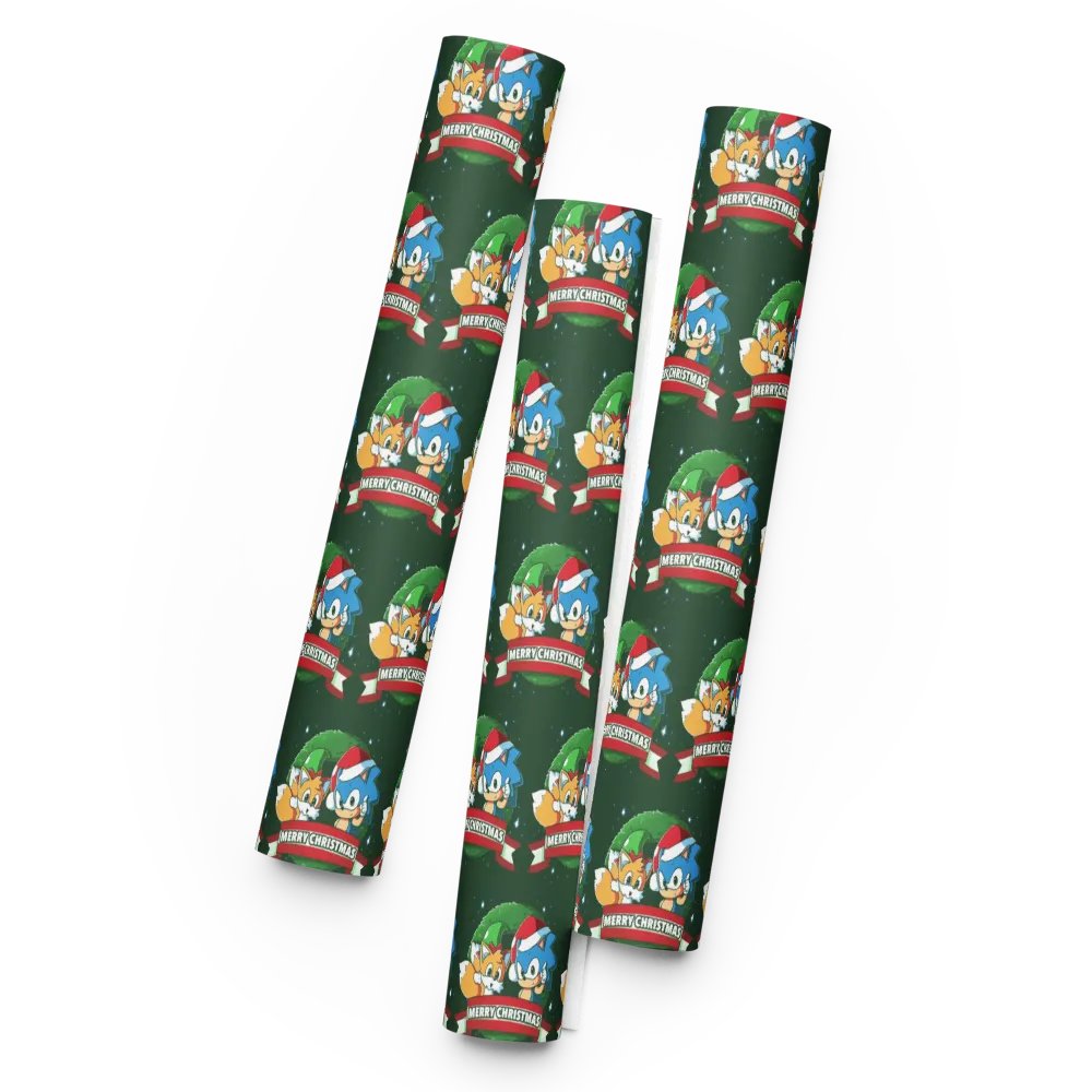 sonic and tails christmas wrapping! product image (1)