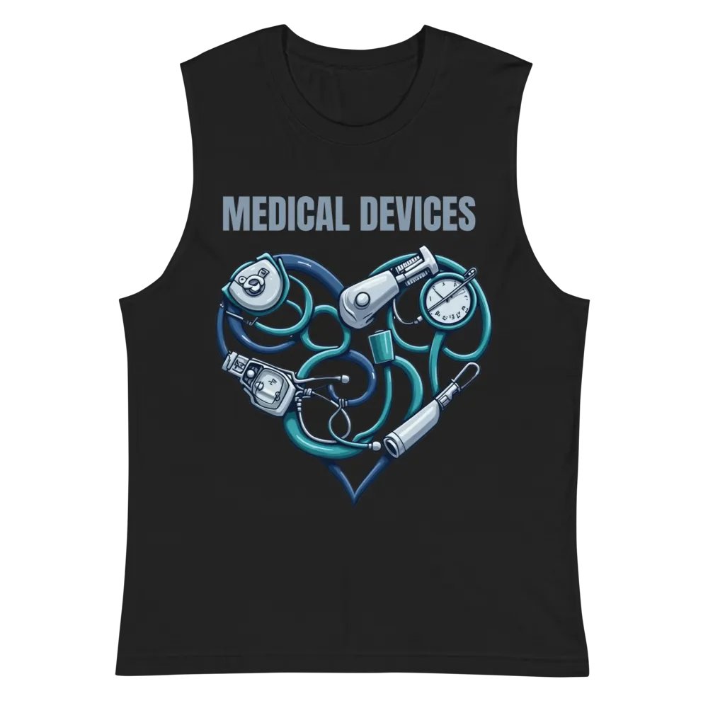 medical devices heart design Muscle Tank product image (3)