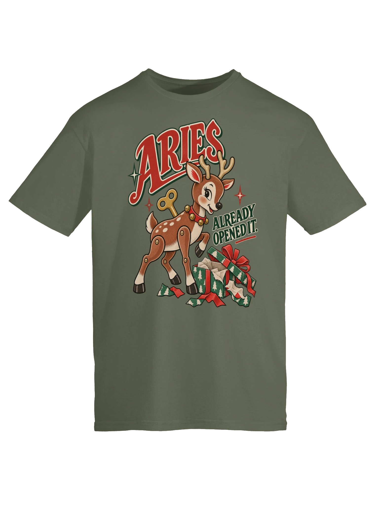 Aries Already Opened It Christmas T-Shirt product image (5)