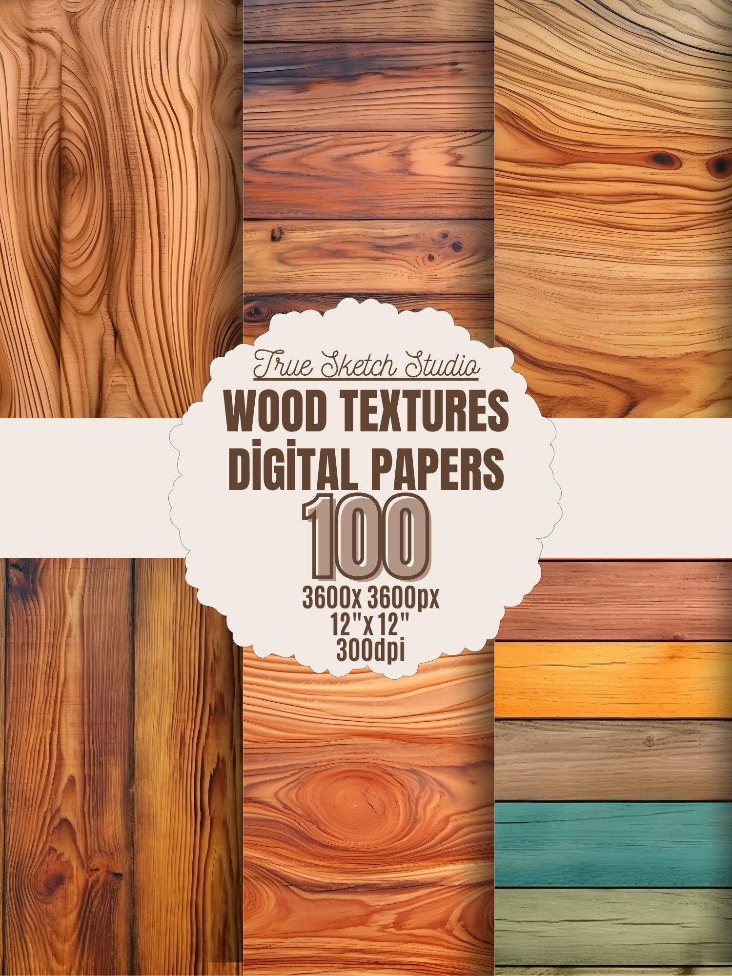 Rustic Wood Texture Digital Paper Bundle 1 product image (7)
