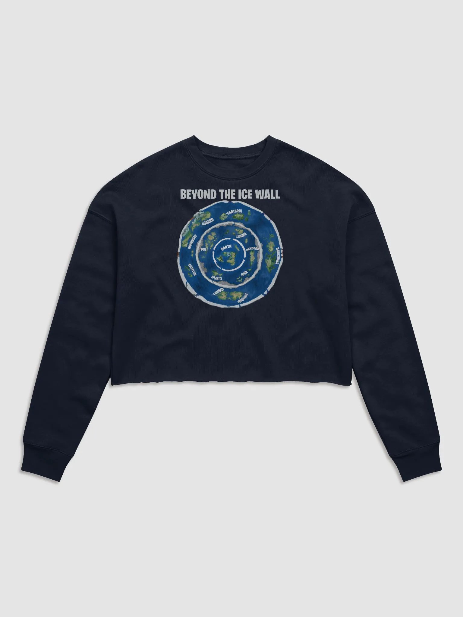 Premium Women's Fleece Crop Sweatshirt Beyond the Ice Wall Map product image (23)