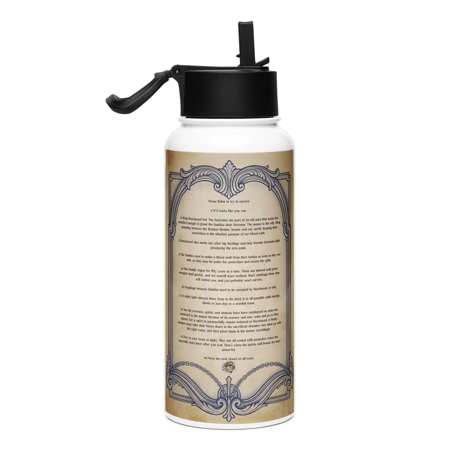 House Rules Stainless Steel Water Bottle product image (1)