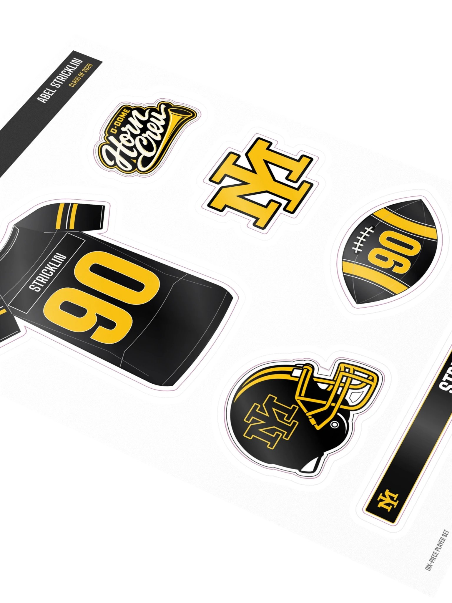 Abel Stricklin #90 — Mustangs Sticker Sheet product image (2)