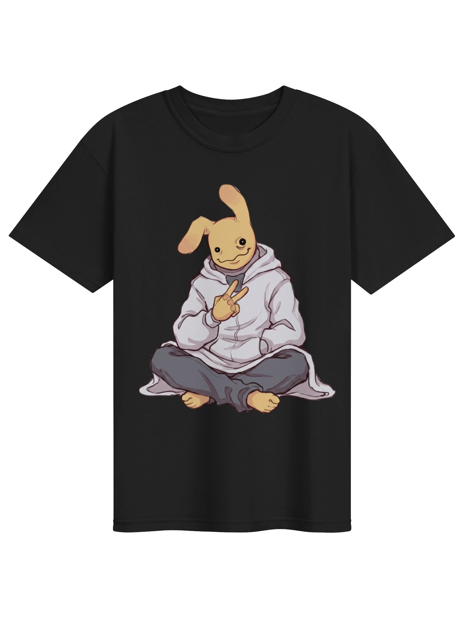 Peace Sign Bunny T-Shirt – Cute Creepy Hospital Aesthetic Unisex Tee product image (3)