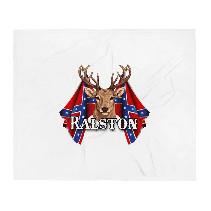 "Ralston" Last Name Rebel Redneck Deer - Throw Blanket product image (1)