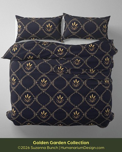 A touch of royalty, a touch of class but not too much. This golden garden diamond pattern is available in purple and in gold ...