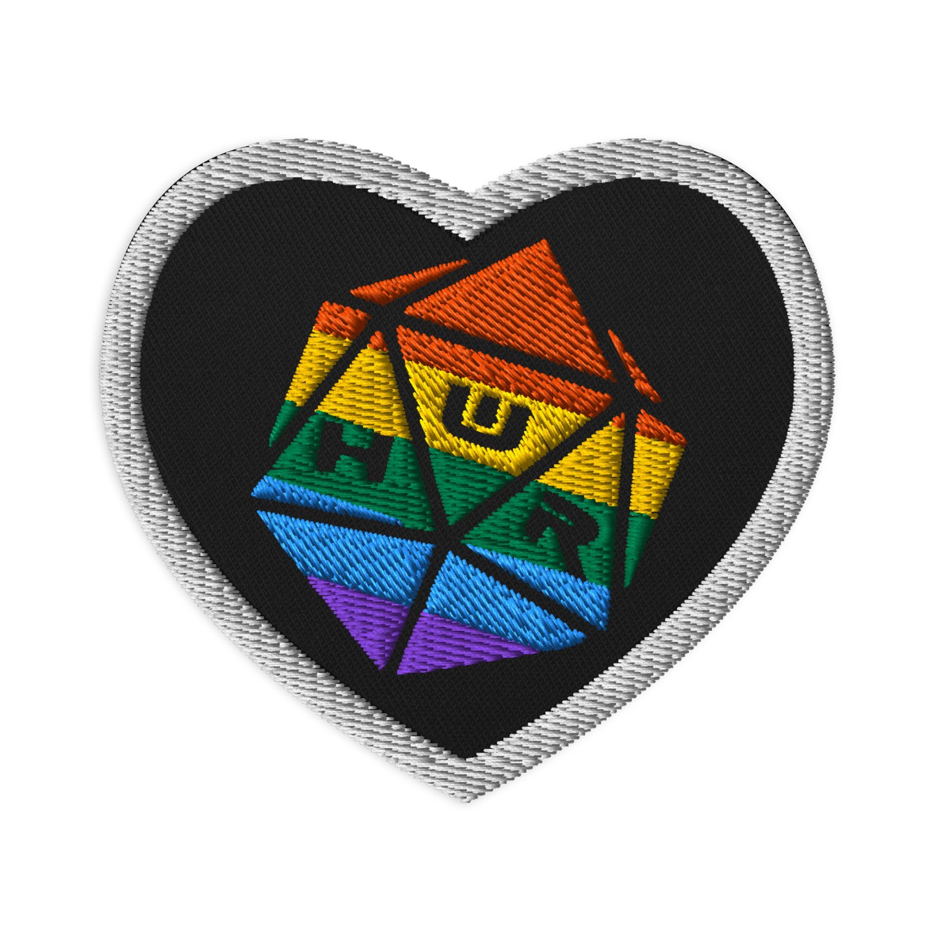 How We Roll d20 Pride Heart Patch product image (1)