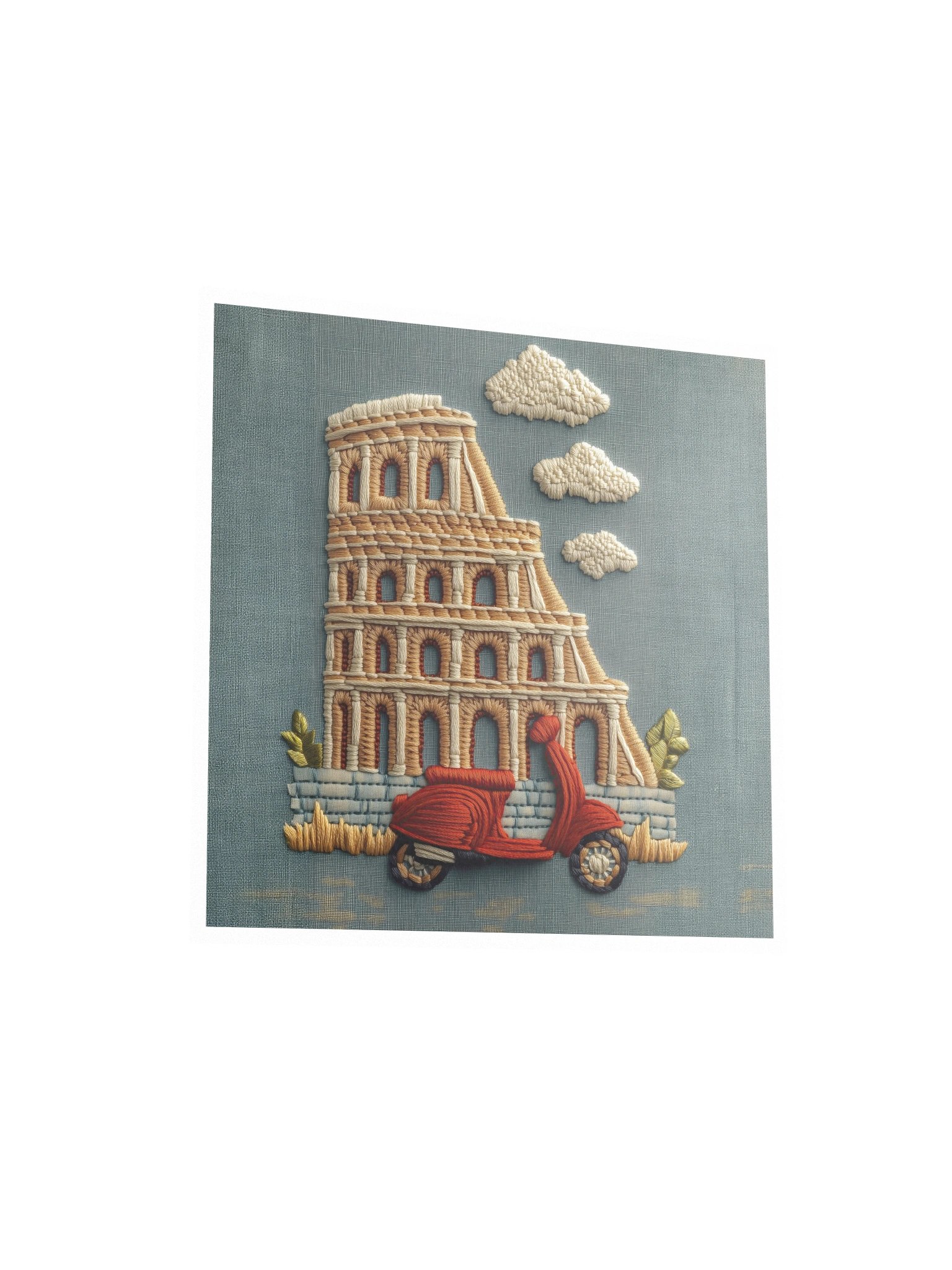 A Roman Ride | Embroidery-Style Wall Art — Unframed Print product image (3)